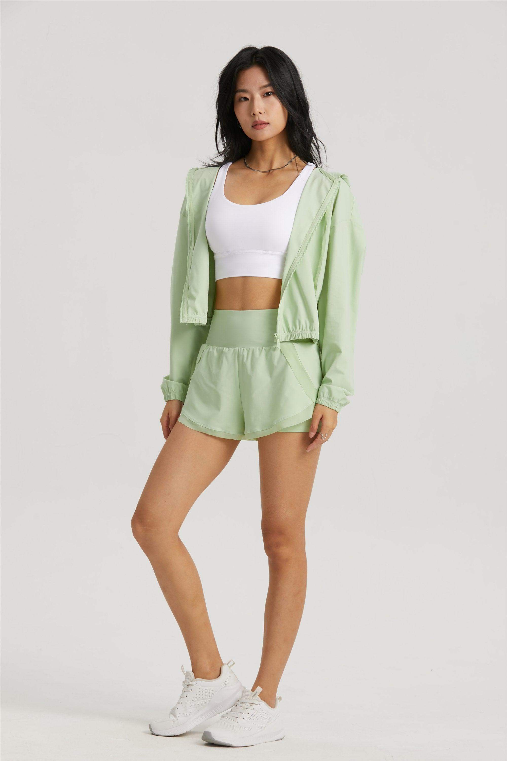 Winddichte Outdoor-Fahrrad- und Fitnessjacke mit Kapuze