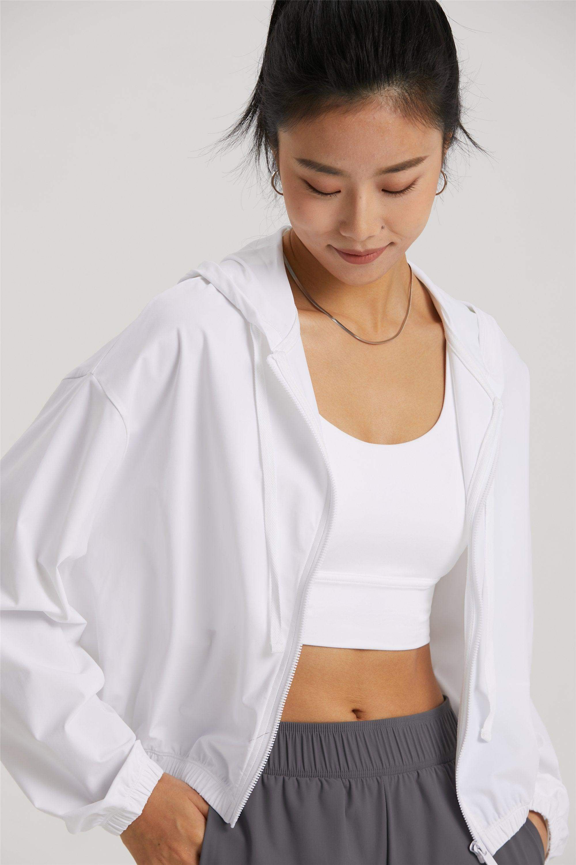 Winddichte Outdoor-Fahrrad- und Fitnessjacke mit Kapuze