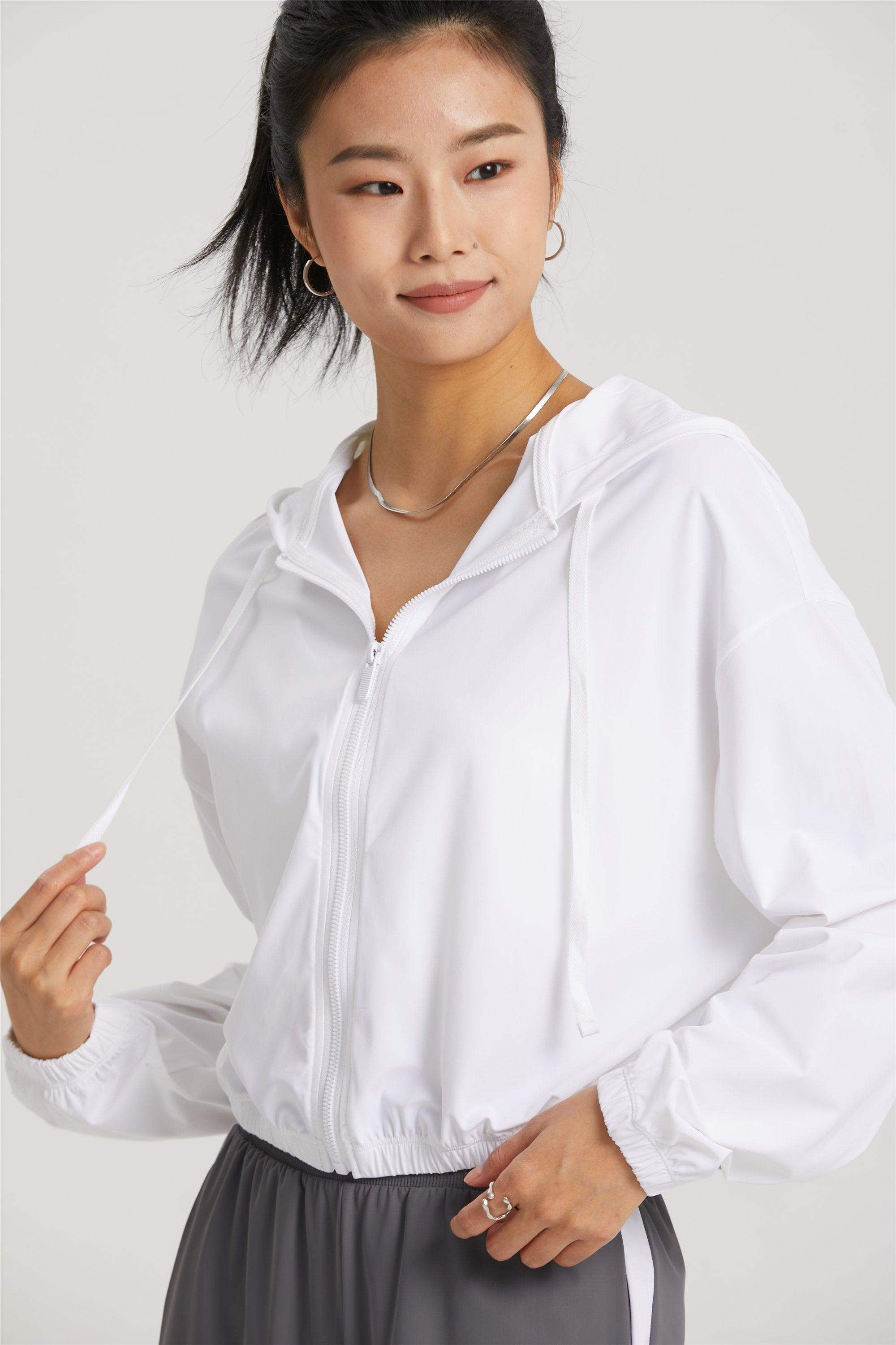 Winddichte Outdoor-Fahrrad- und Fitnessjacke mit Kapuze