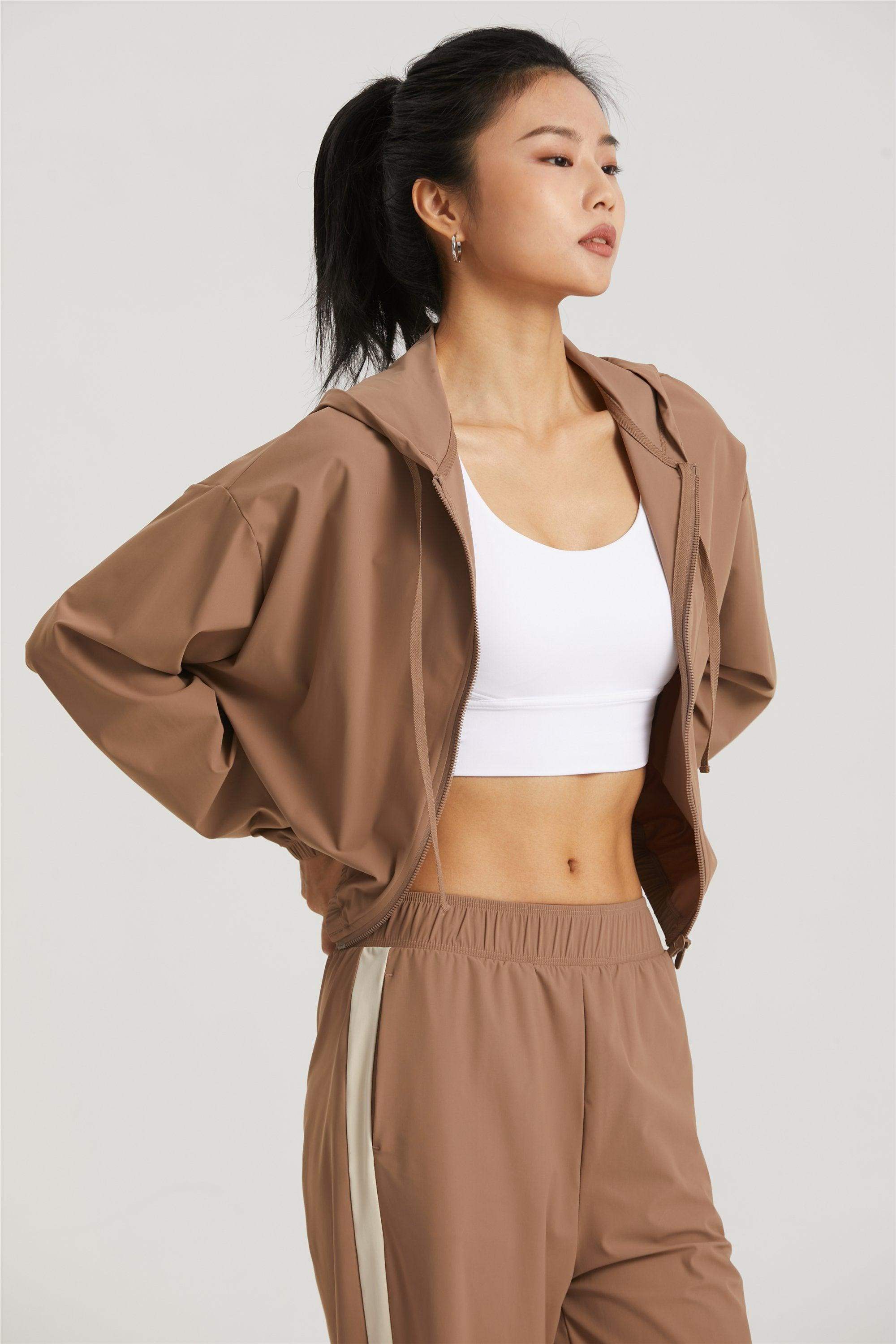 Winddichte Outdoor-Fahrrad- und Fitnessjacke mit Kapuze