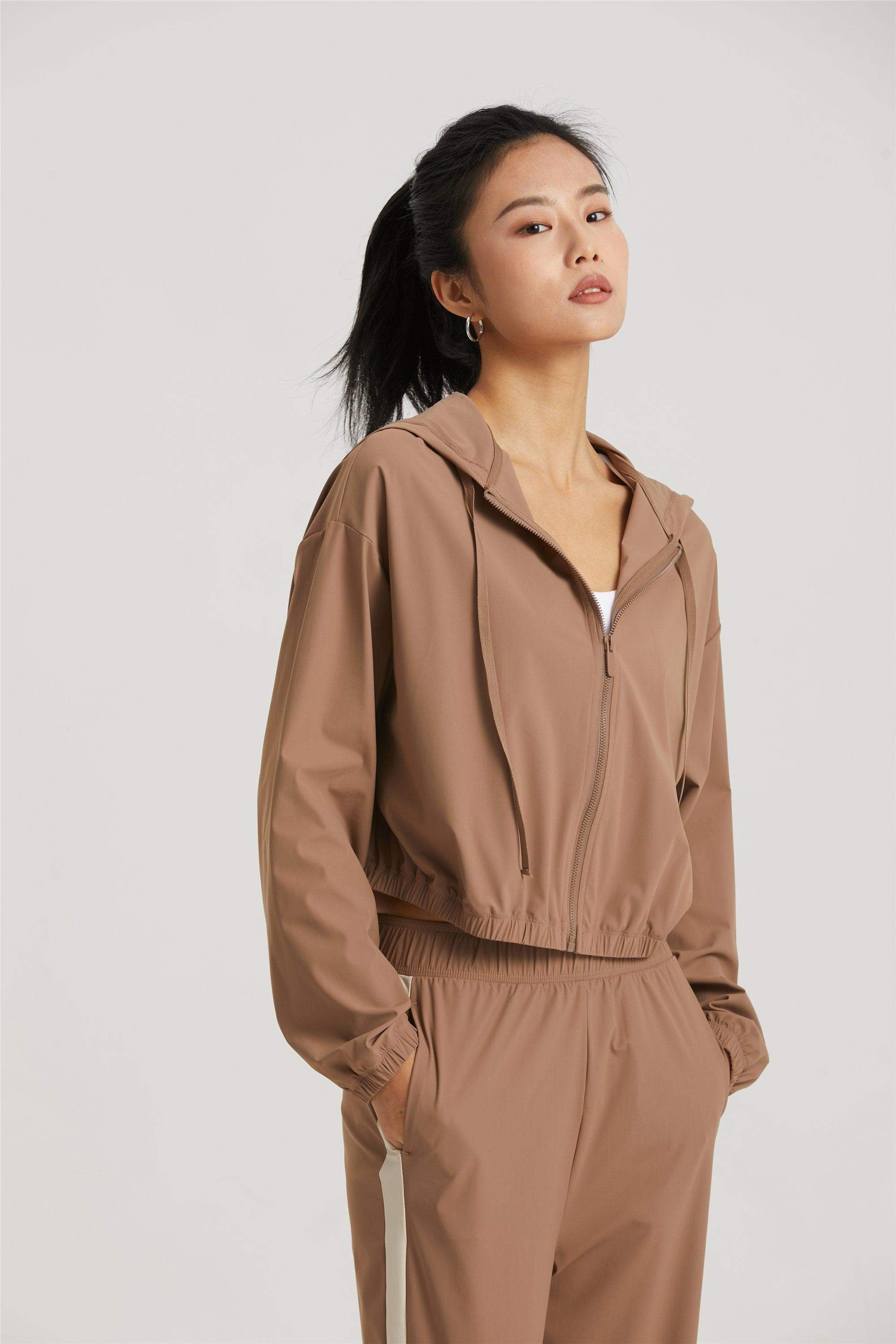 Winddichte Outdoor-Fahrrad- und Fitnessjacke mit Kapuze