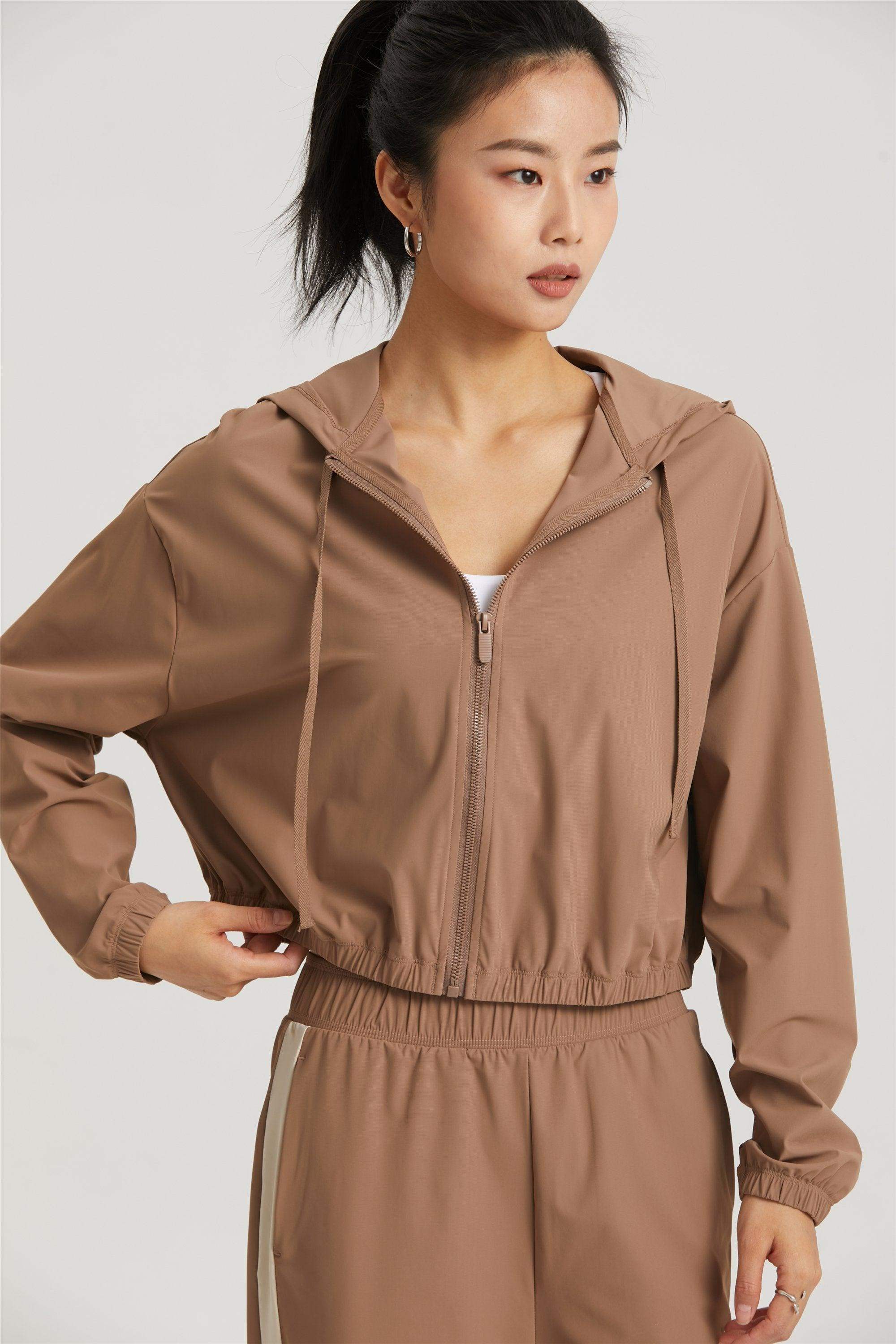 Winddichte Outdoor-Fahrrad- und Fitnessjacke mit Kapuze