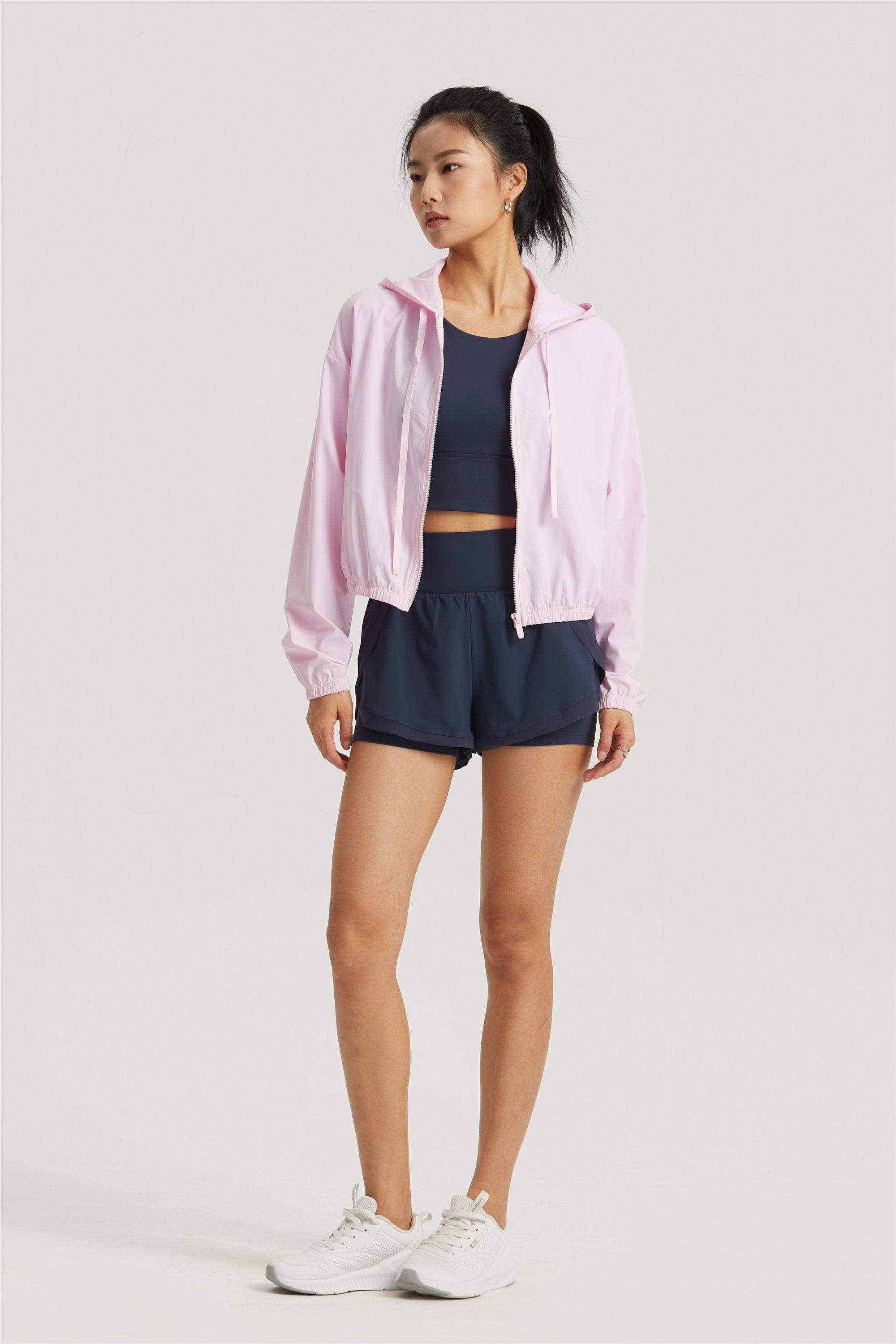 Winddichte Outdoor-Fahrrad- und Fitnessjacke mit Kapuze