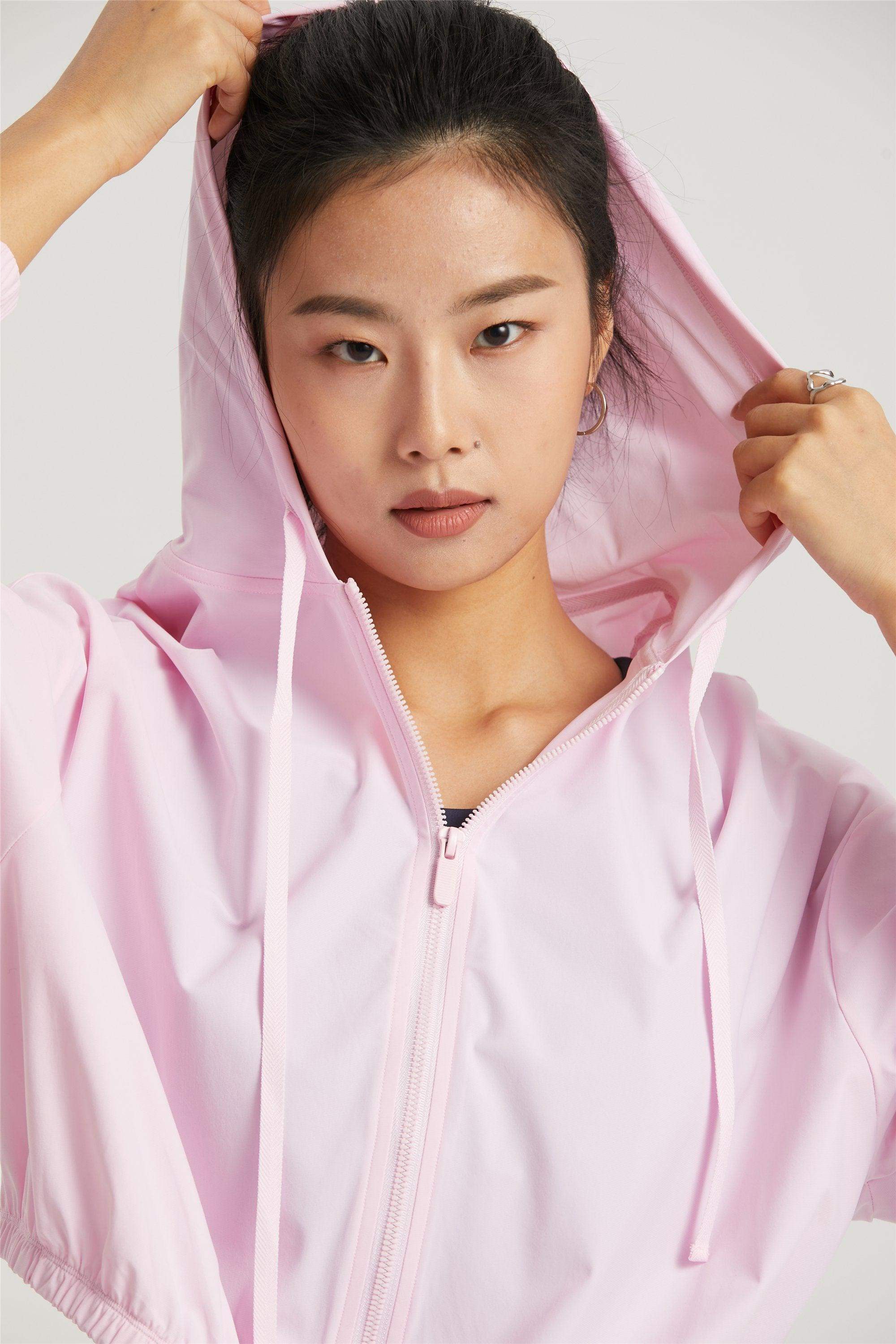 Winddichte Outdoor-Fahrrad- und Fitnessjacke mit Kapuze