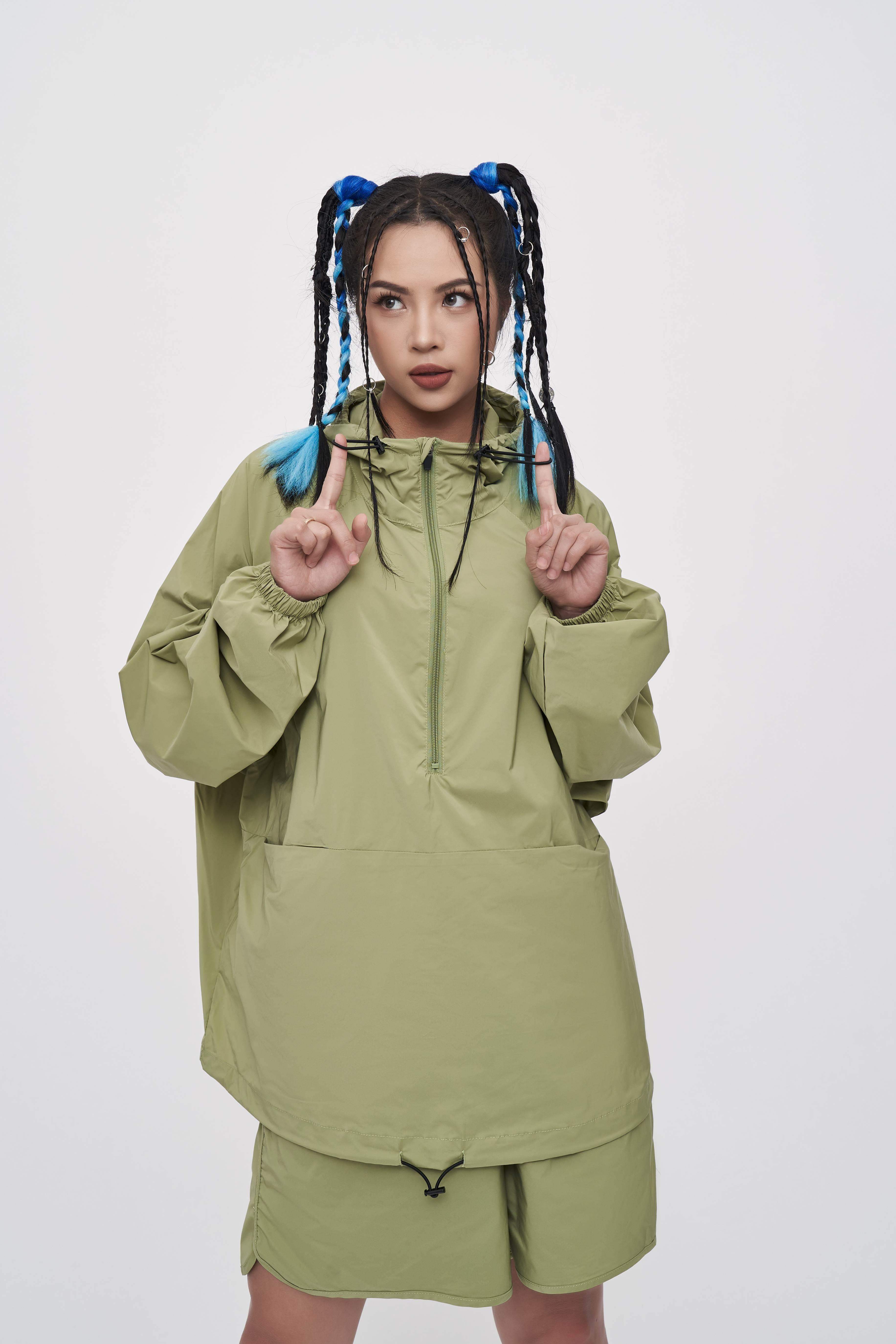 Outdoor-Jacke mit halbem Reißverschluss