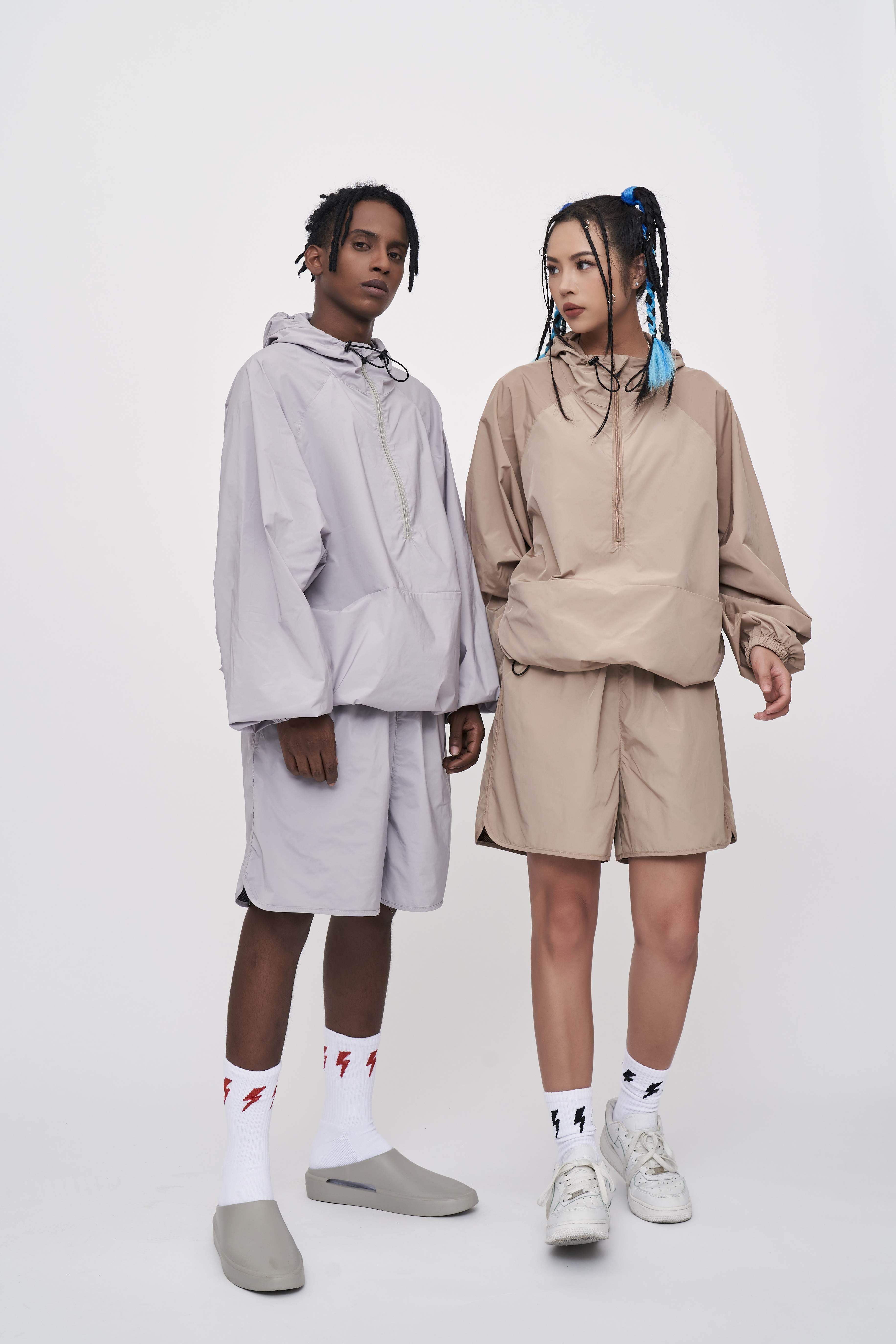 Outdoor-Jacke mit halbem Reißverschluss