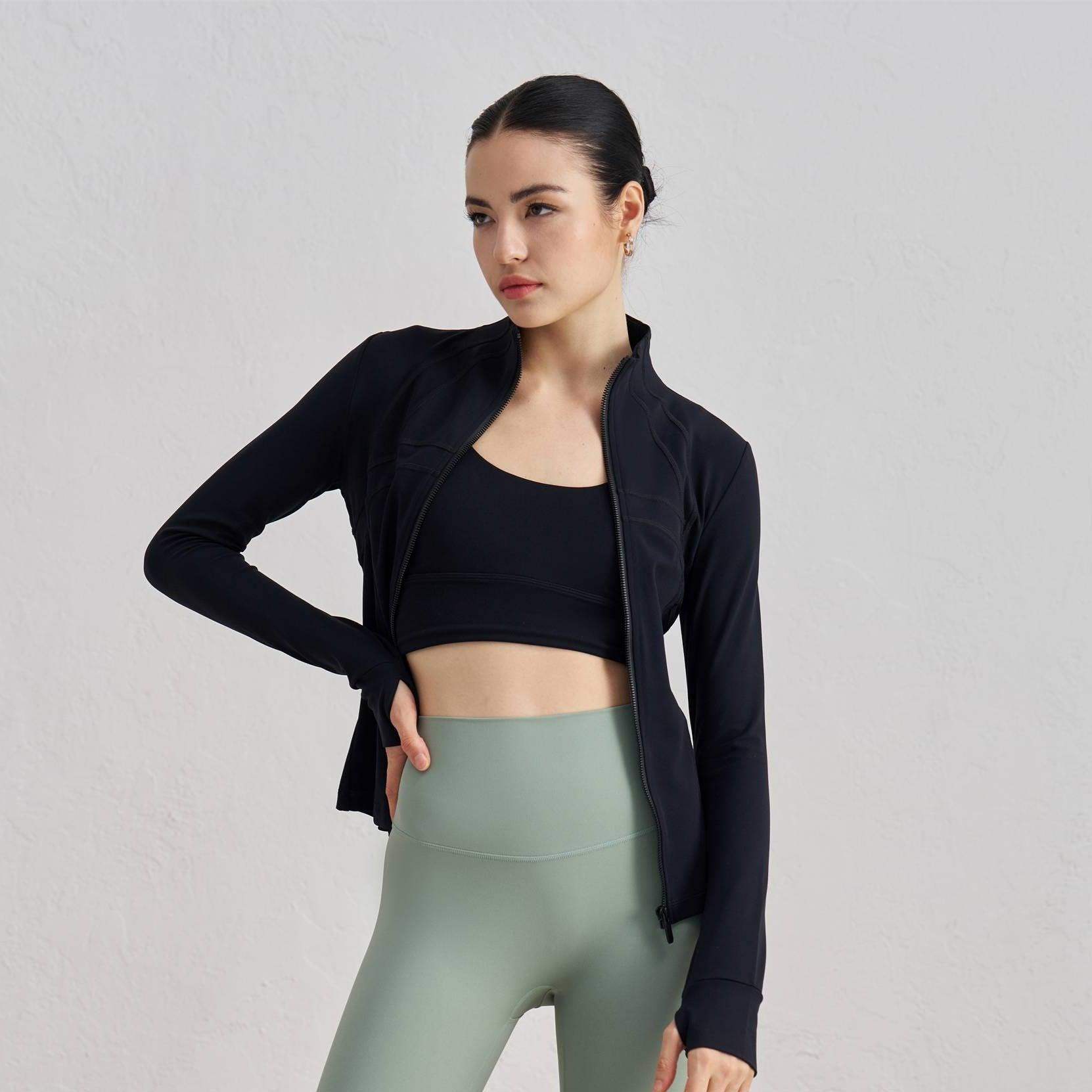 Thickened Stand-Collar Yoga Jacket for Fall & Winter