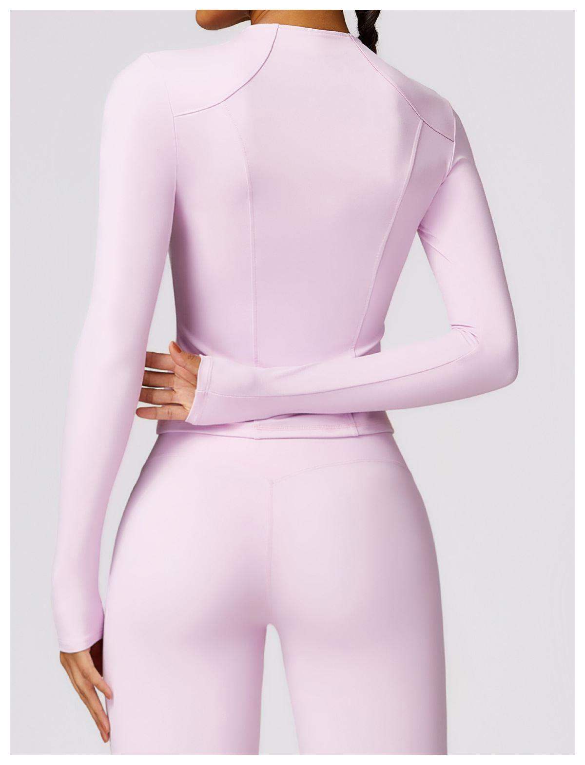 Langarm-Oberteil mit halbem Reißverschluss für Damen