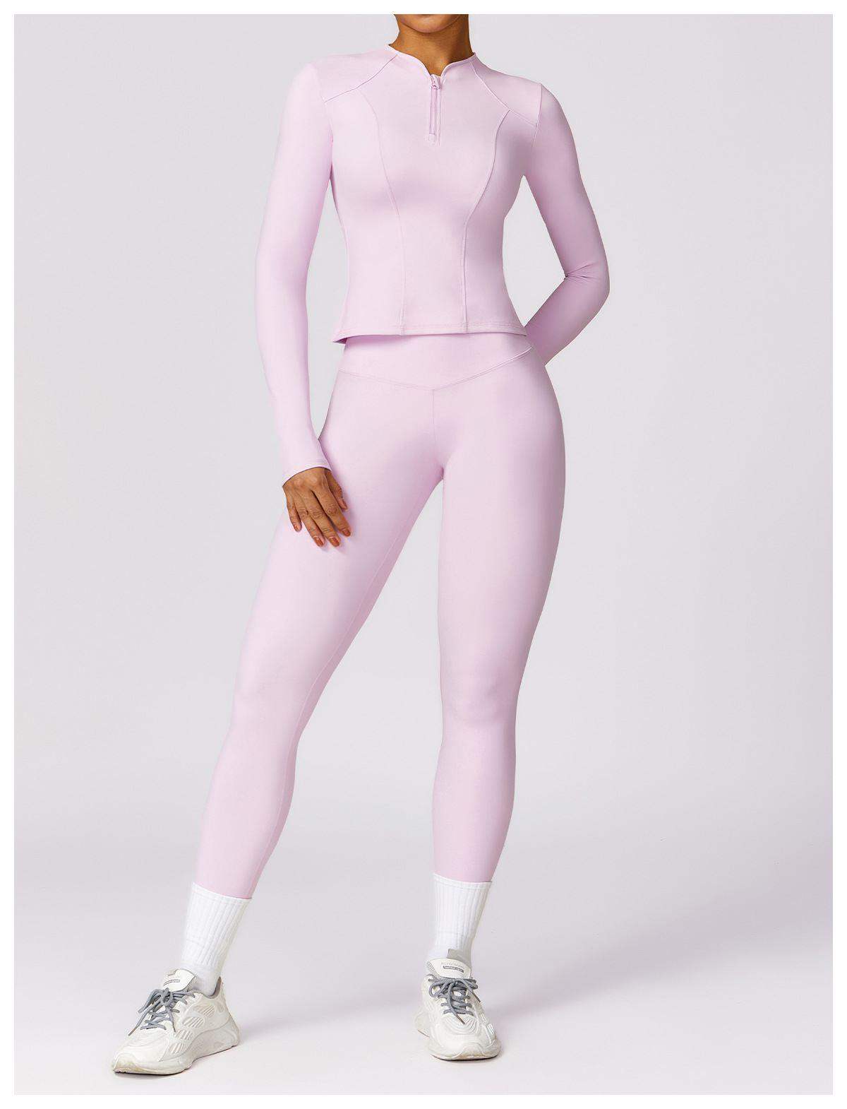 Langarm-Oberteil mit halbem Reißverschluss für Damen