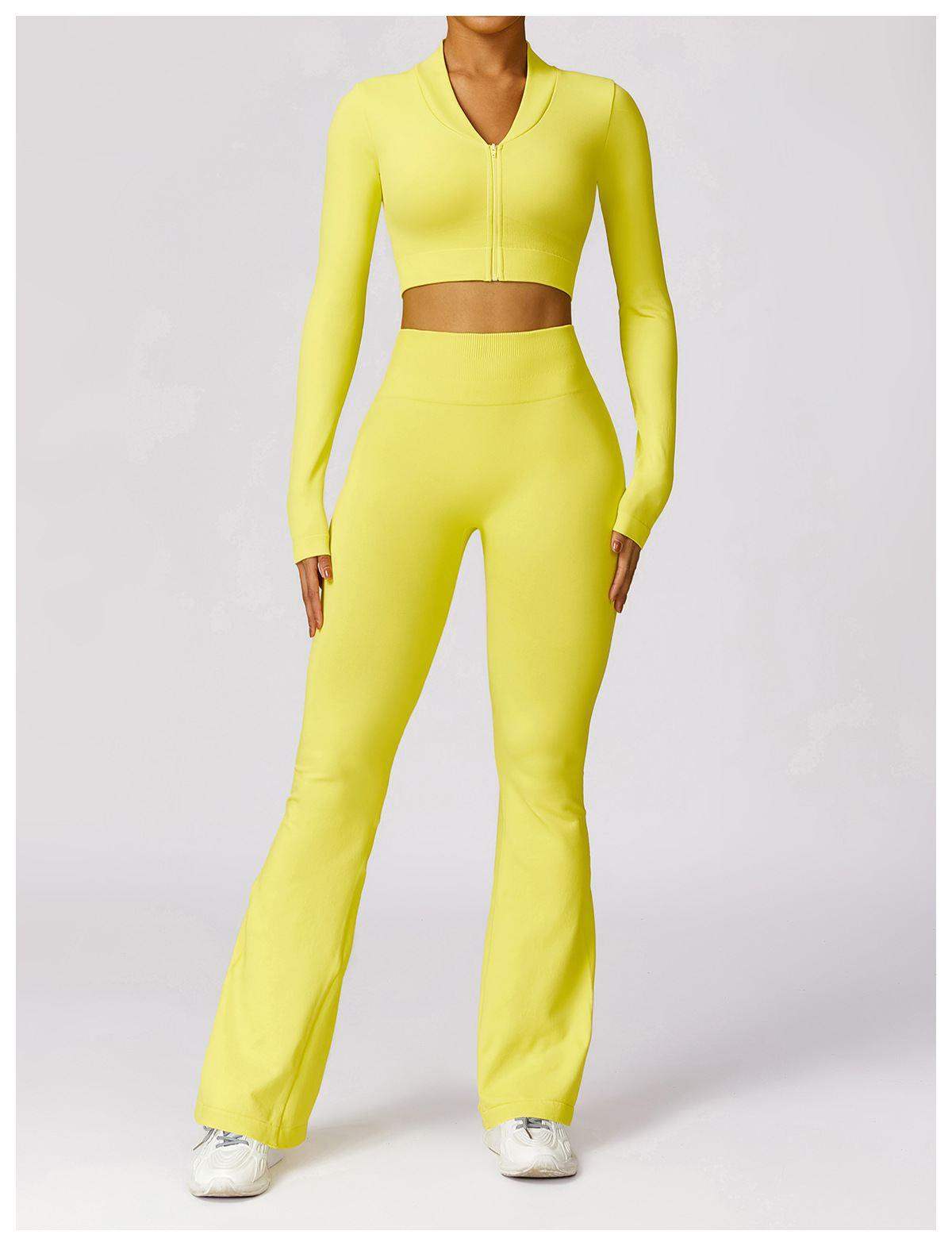 Nahtlose Leggings mit hoher Taille und ausgestelltem Bein