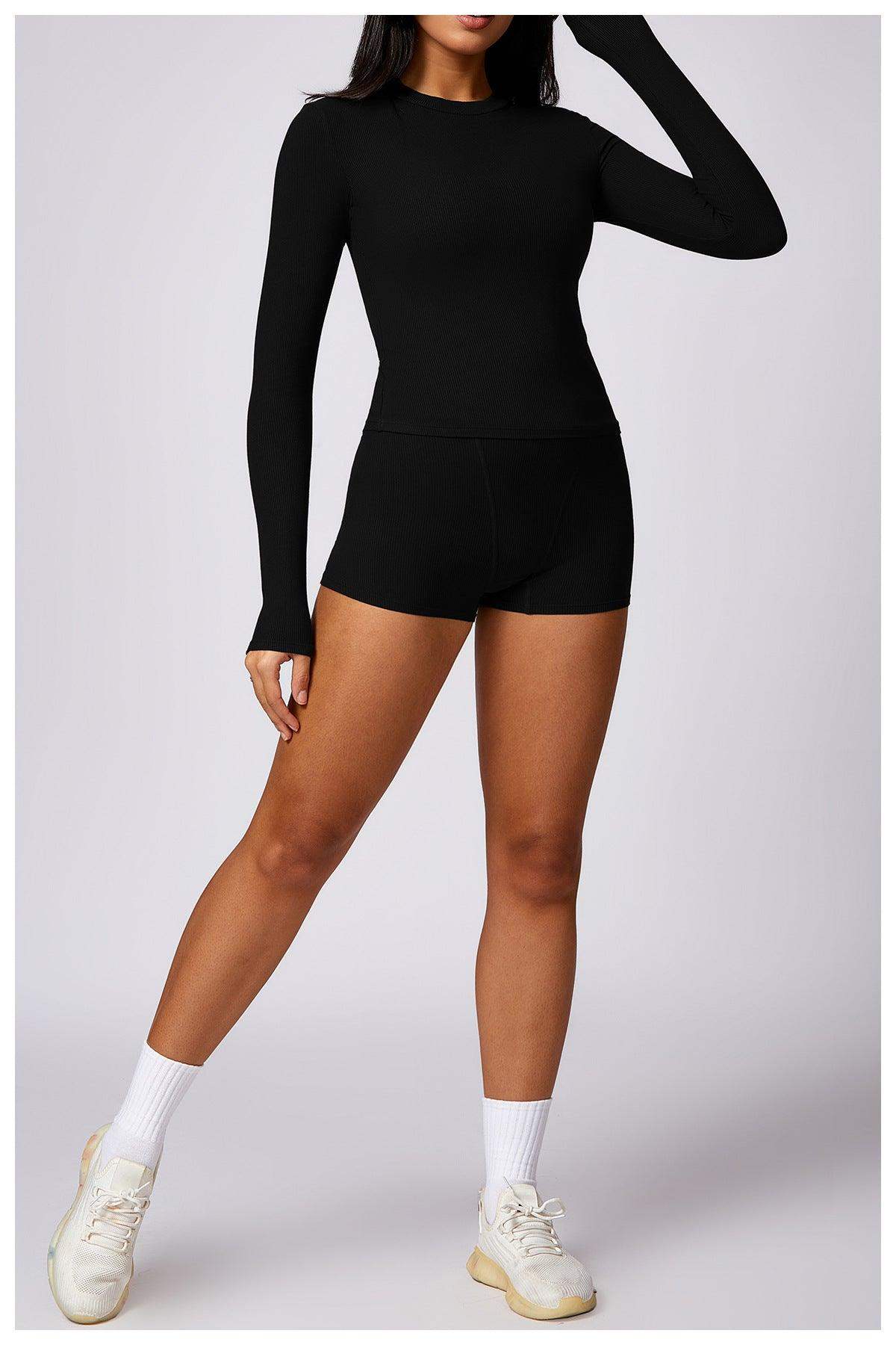 Enganliegender Langarm-Yogaanzug