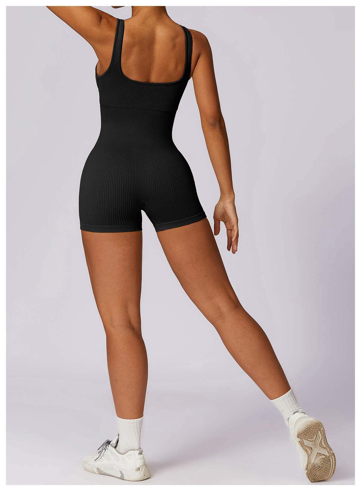 Gerippter nahtloser Yoga-Bodysuit