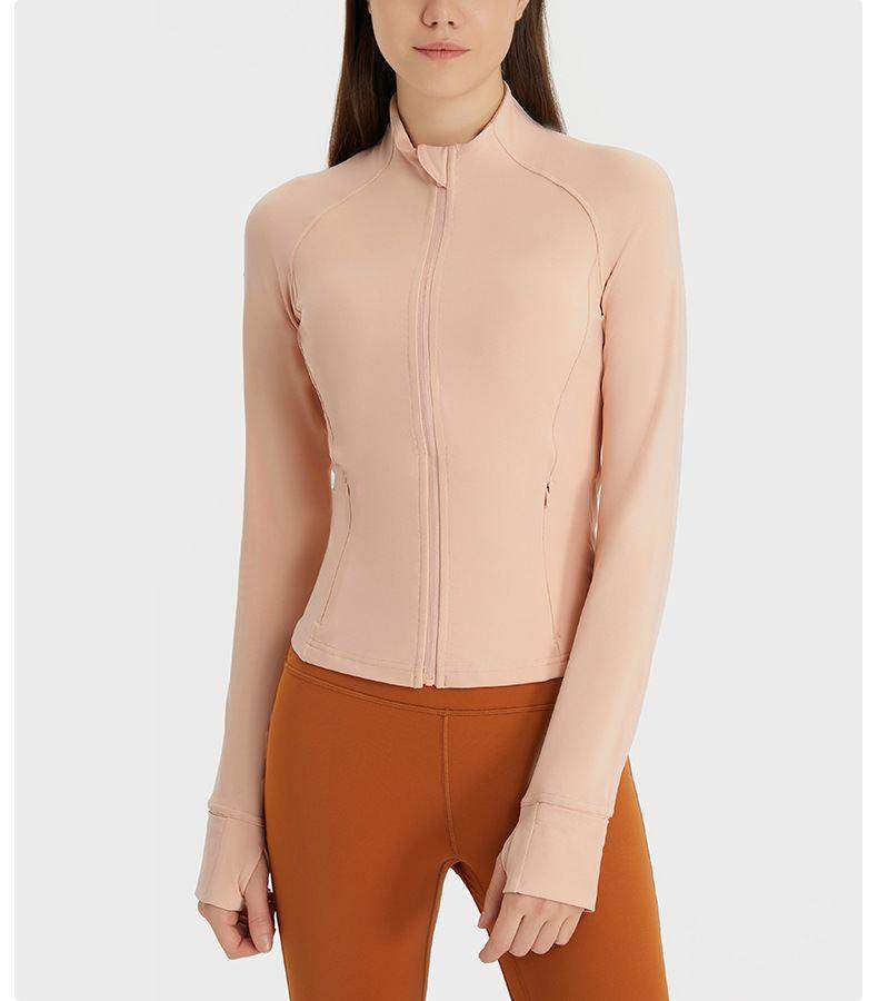 Fitnessjacke mit Reißverschlusstasche