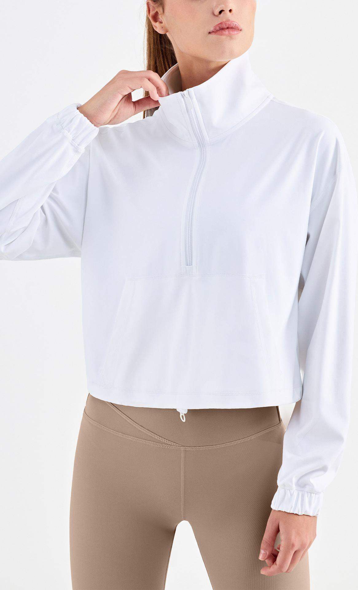 Warme Winterjacke mit halbem Reißverschluss