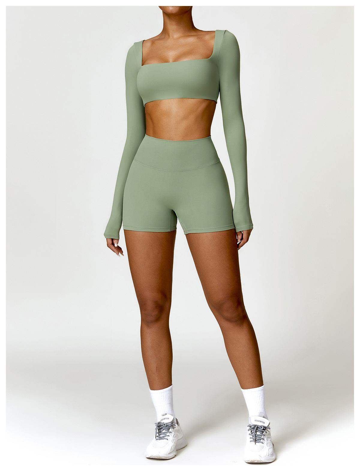 Yoga-Laufshorts mit hoher Taille