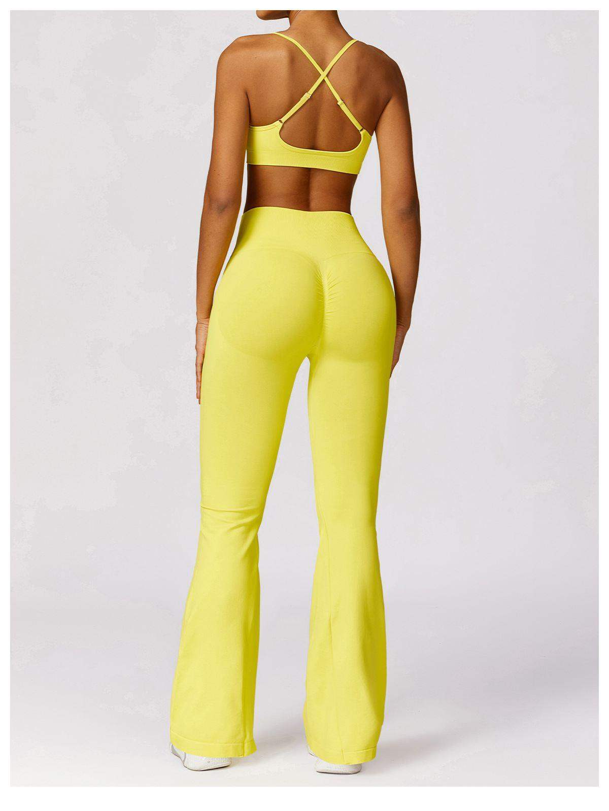 Nahtlose Leggings mit hoher Taille und ausgestelltem Bein