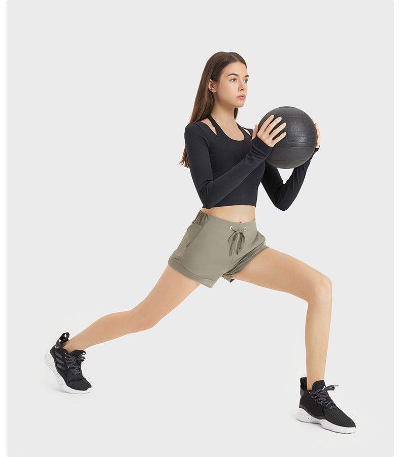 Neckholder-Yoga-Langarmshirt