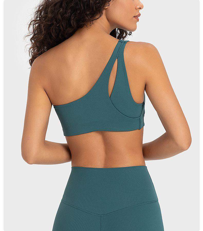 Gerippter Sport-BH mit Einzelträger