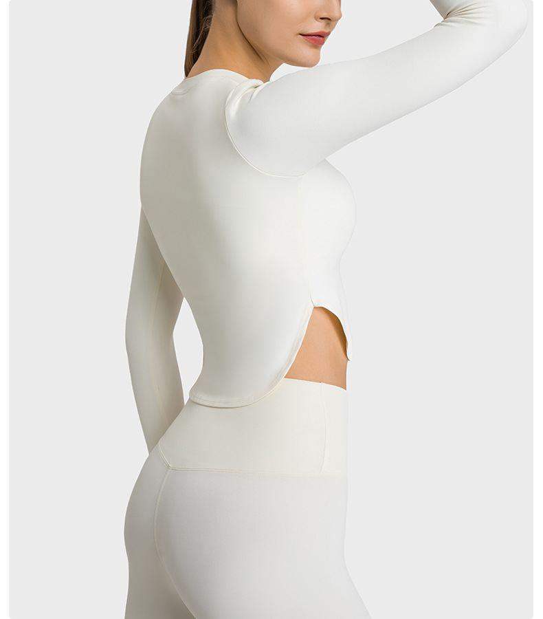 Fitness Langarmshirt mit Seitennahtschlitzen