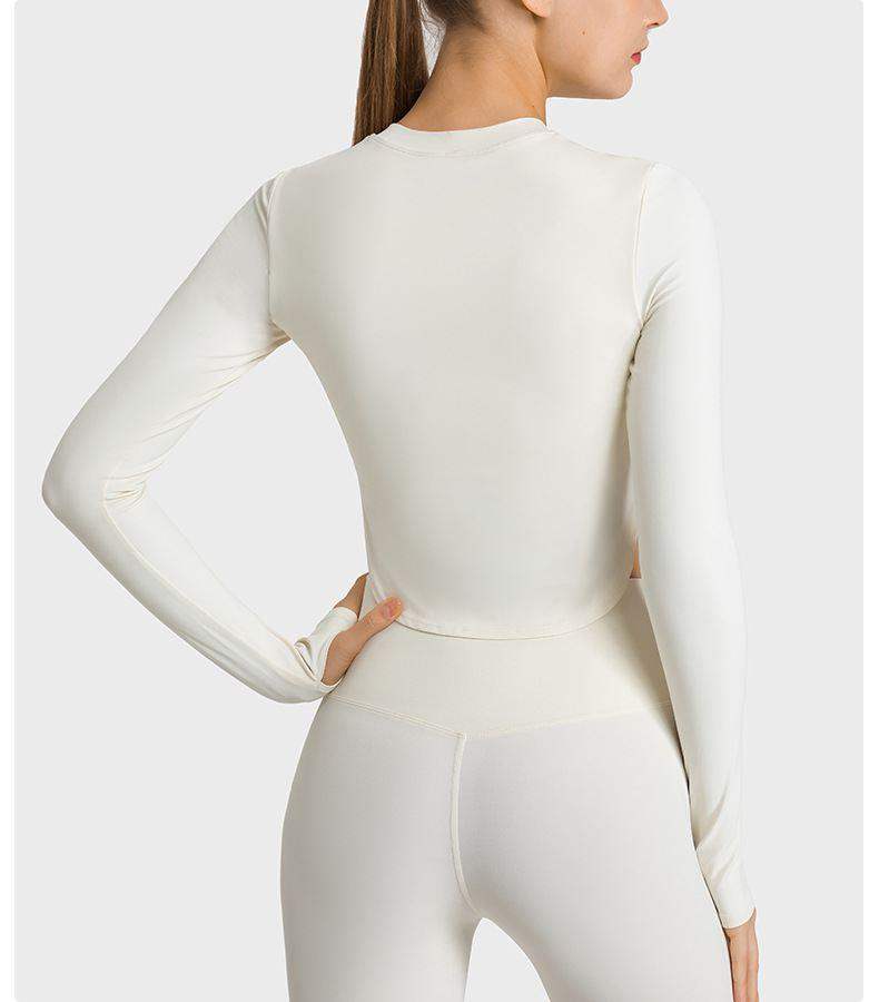 Fitness Langarmshirt mit Seitennahtschlitzen