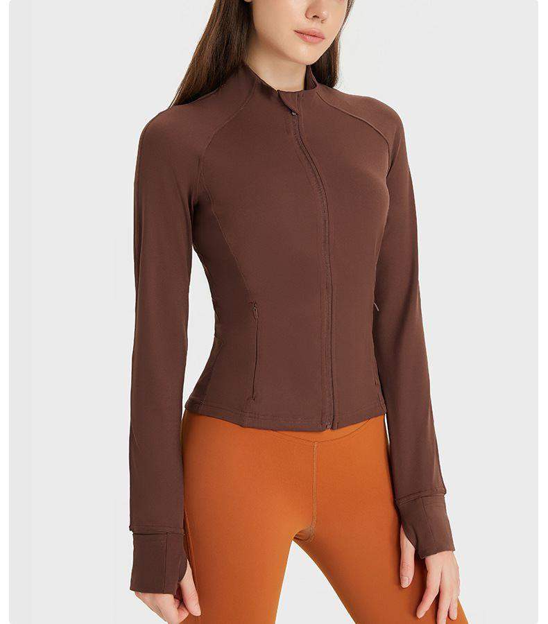 Fitnessjacke mit Reißverschlusstasche