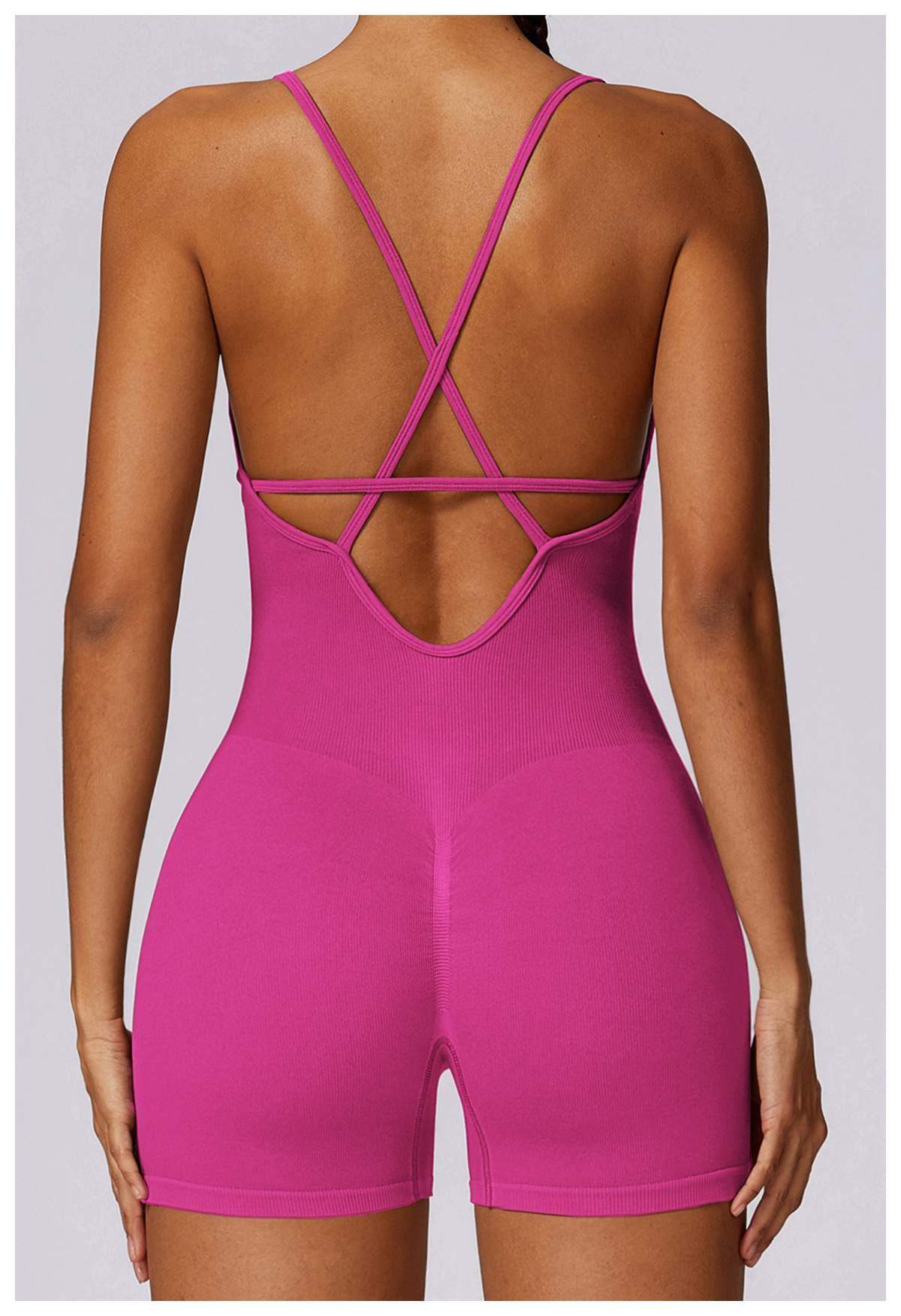 Nahtloser Rücken-Beauty-Yoga-Bodysuit