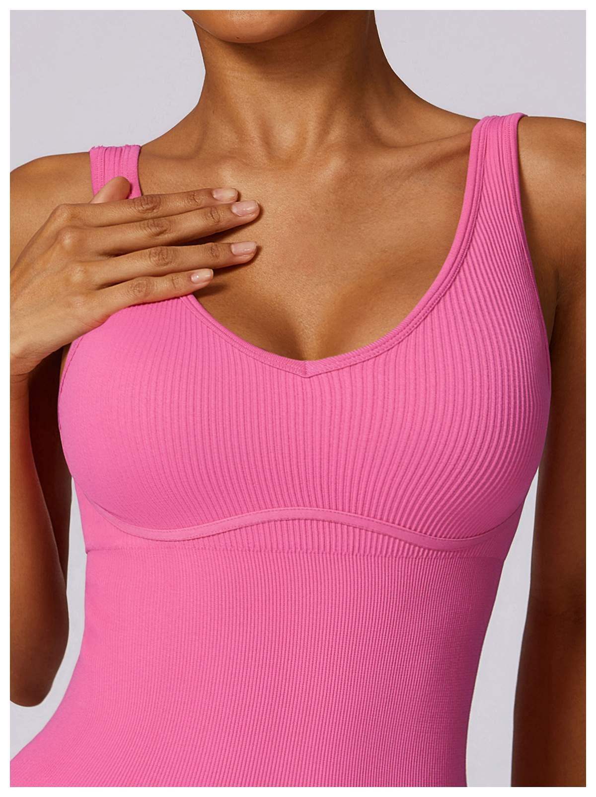 Gerippter nahtloser Yoga-Bodysuit