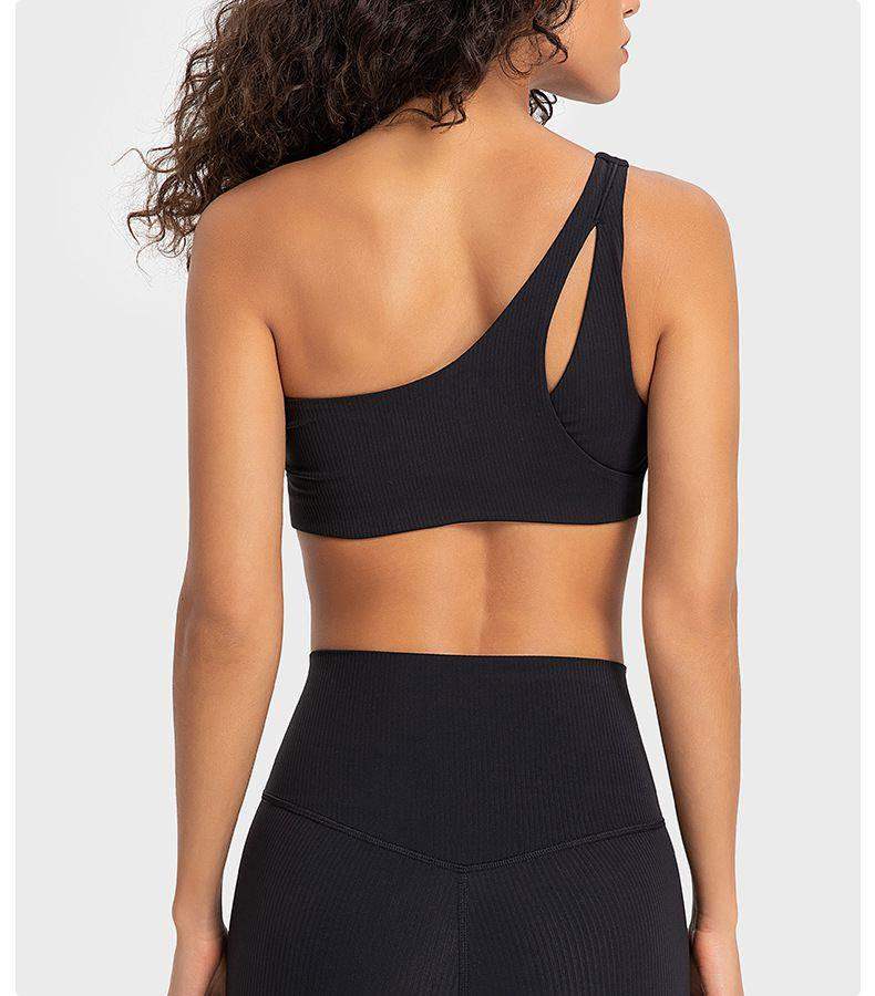 Gerippter Sport-BH mit Einzelträger