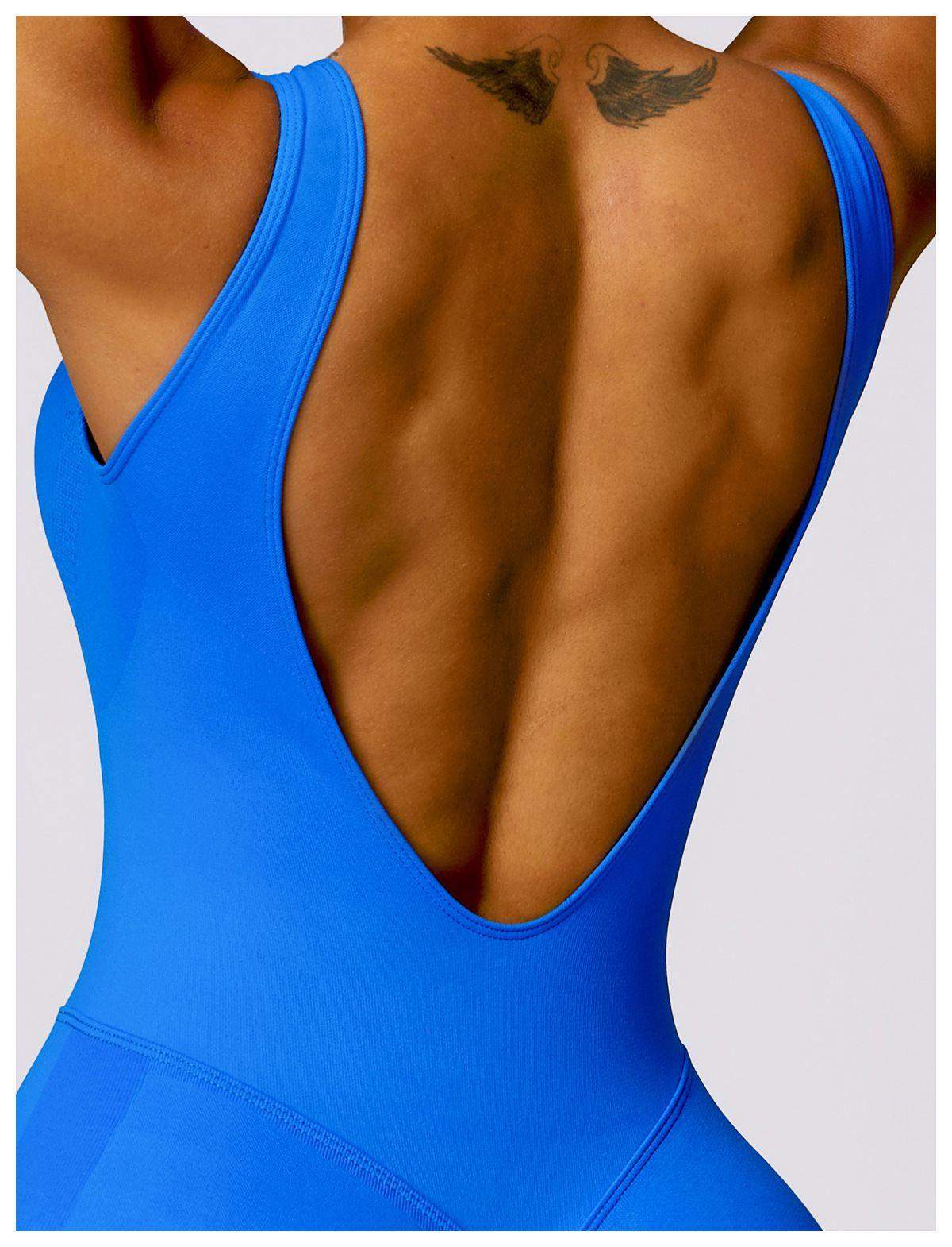 Kurzer Jumpsuit mit V-Rücken