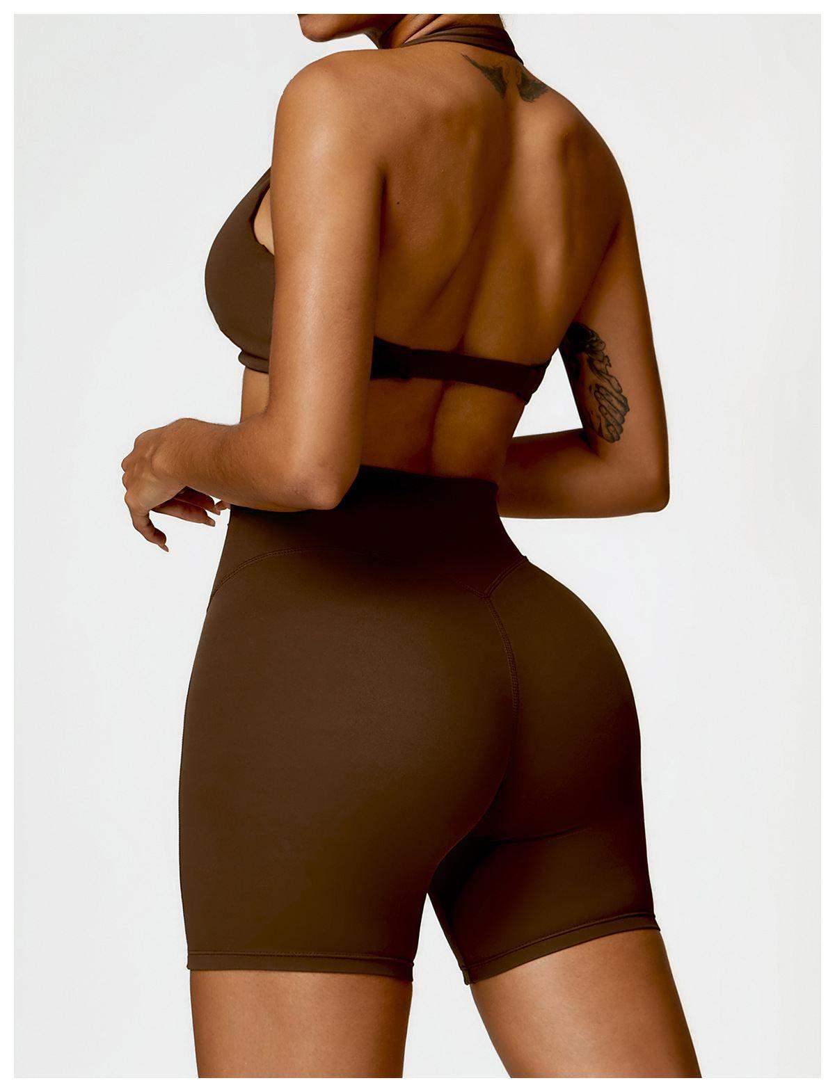 Yoga-Sportshorts mit hoher Taille