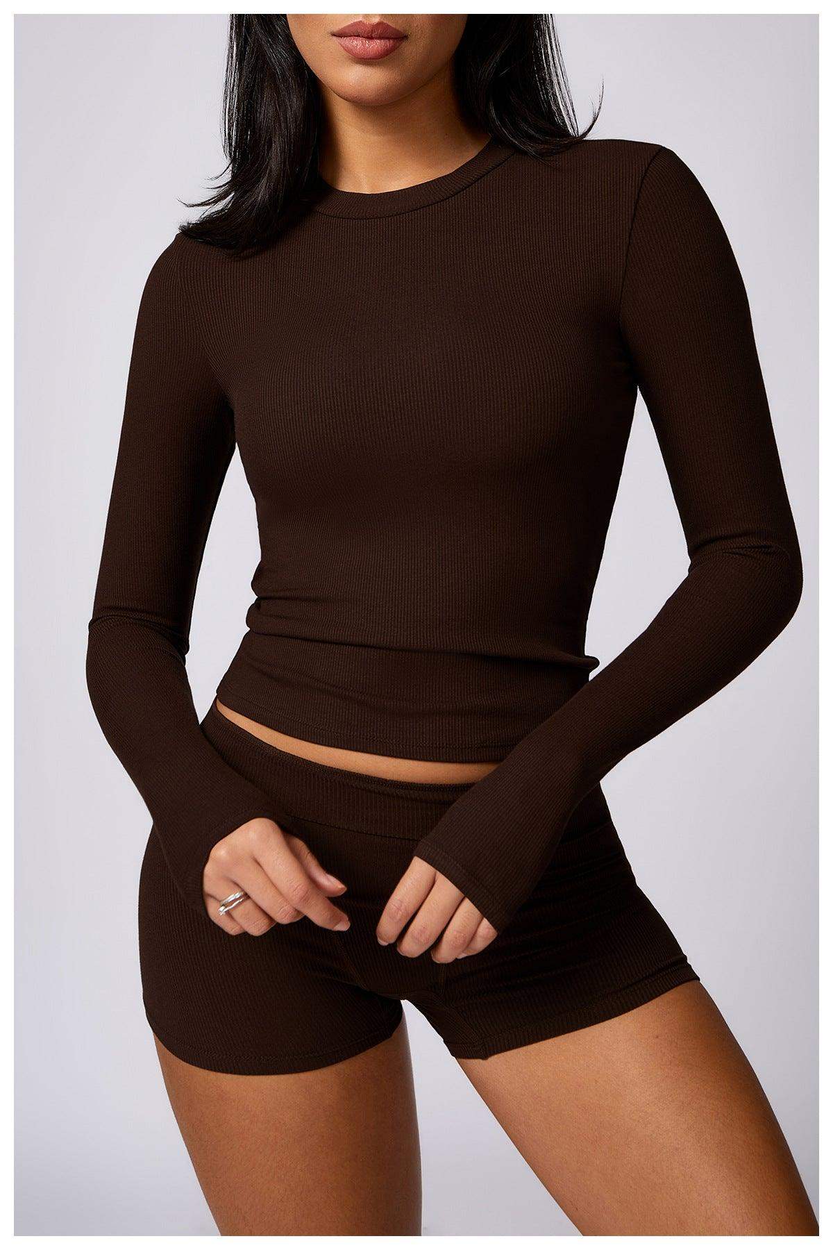 Enganliegender Langarm-Yogaanzug