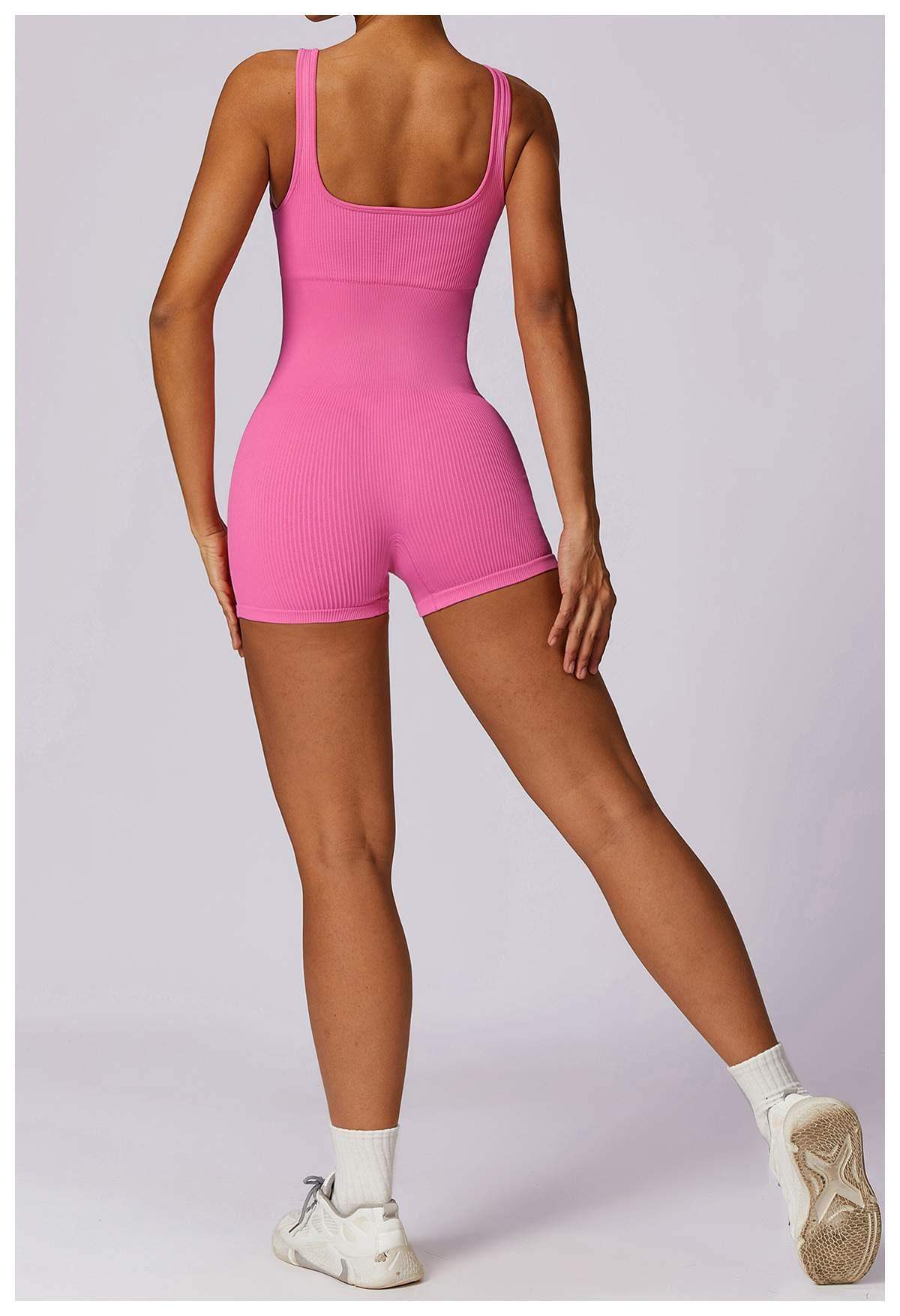 Gerippter nahtloser Yoga-Bodysuit