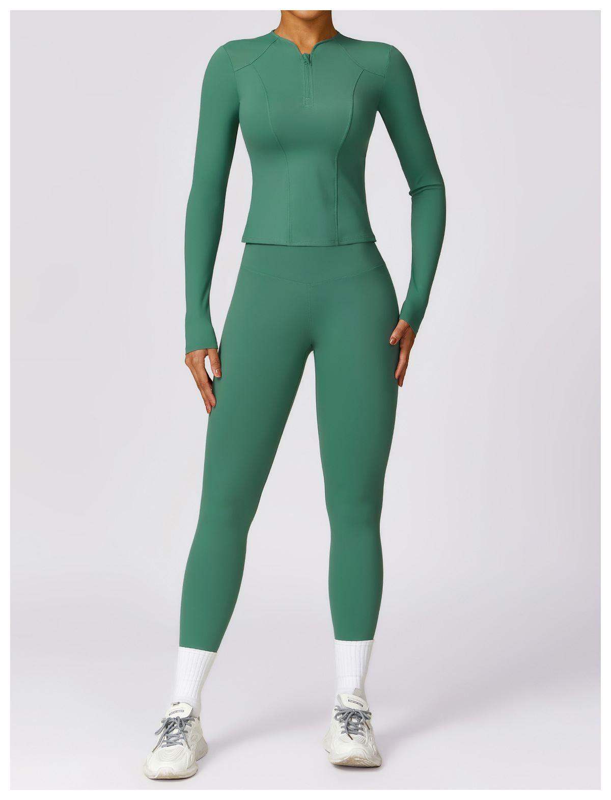 Langarm-Oberteil mit halbem Reißverschluss für Damen