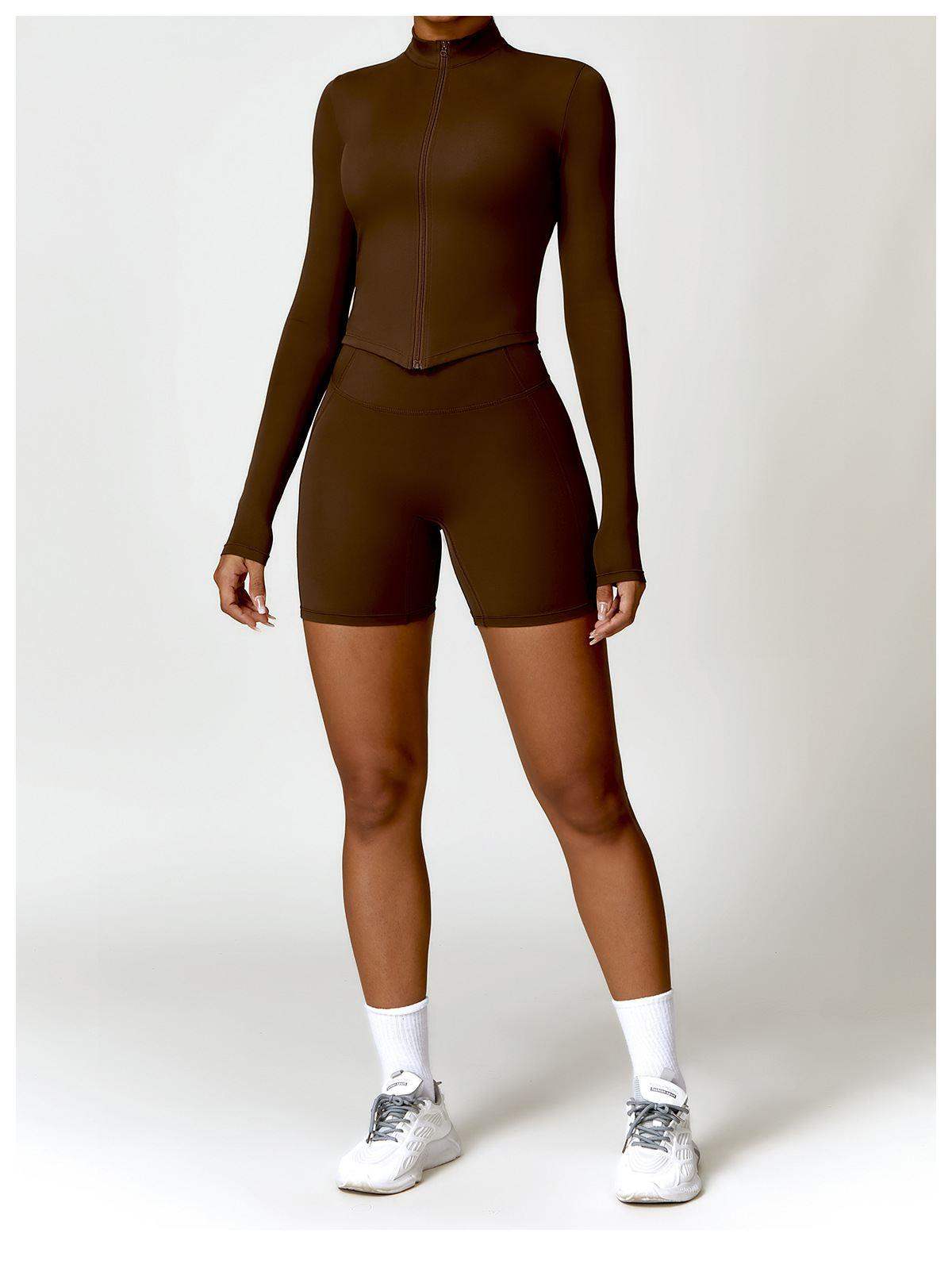 Yoga-Sportshorts mit hoher Taille