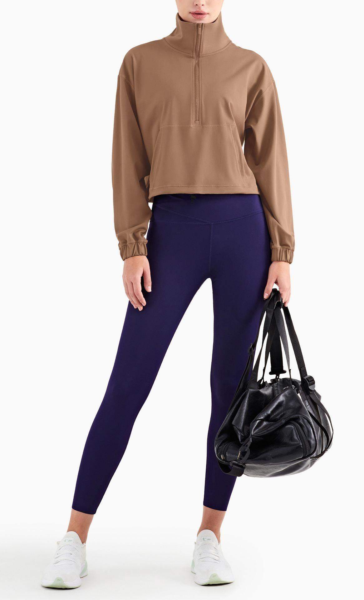 Warme Winterjacke mit halbem Reißverschluss