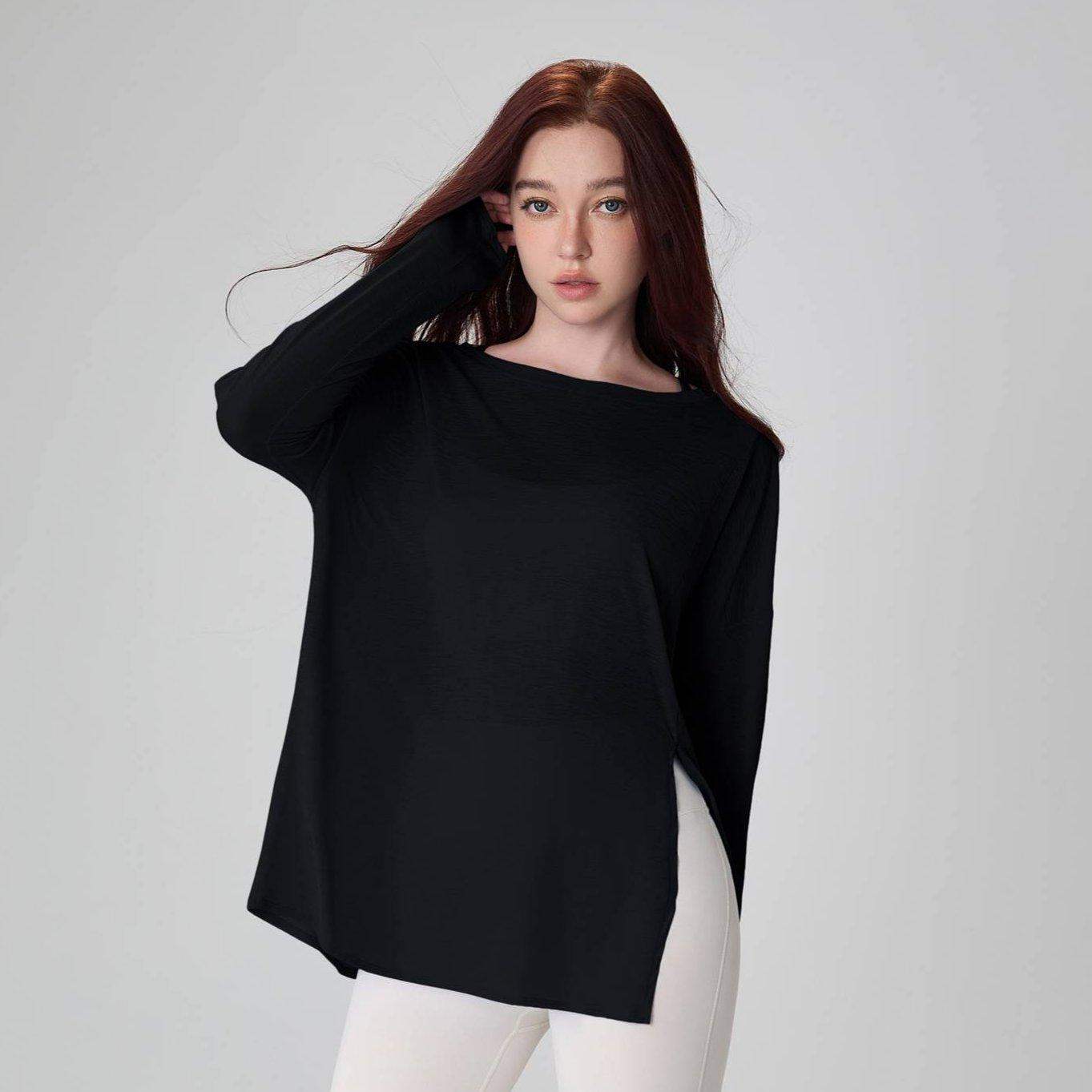 Atmungsaktives Sporttop aus Flammgarn mit lockerer Passform