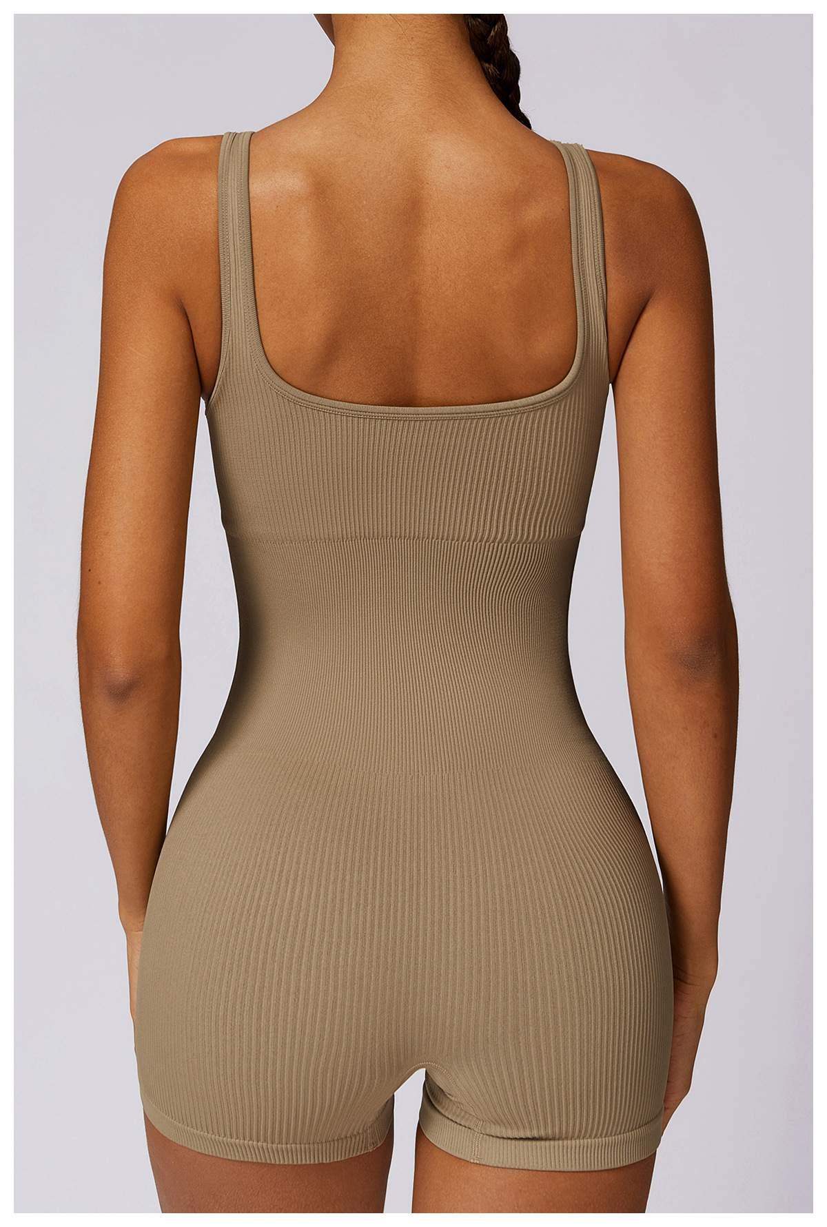 Gerippter nahtloser Yoga-Bodysuit