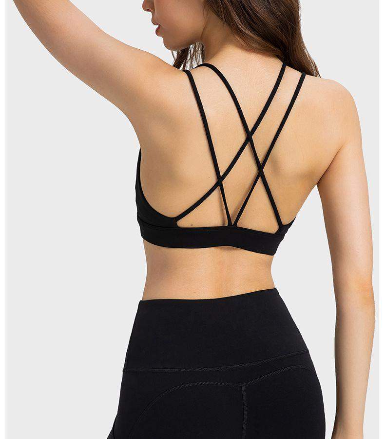 Sport-BH mit doppelten Schultergurten und überkreuztem Rücken