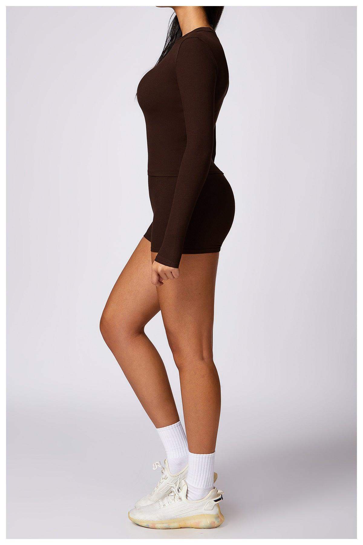 Enganliegender Langarm-Yogaanzug