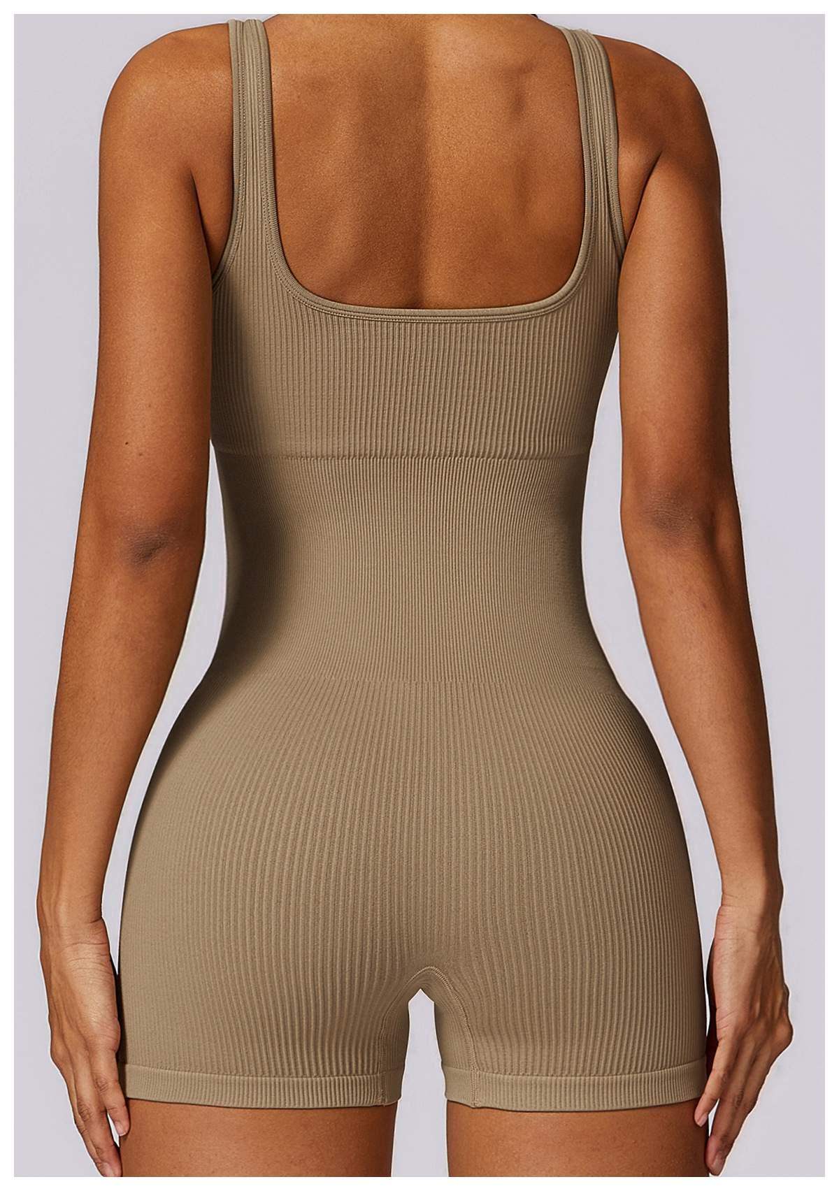 Gerippter nahtloser Yoga-Bodysuit