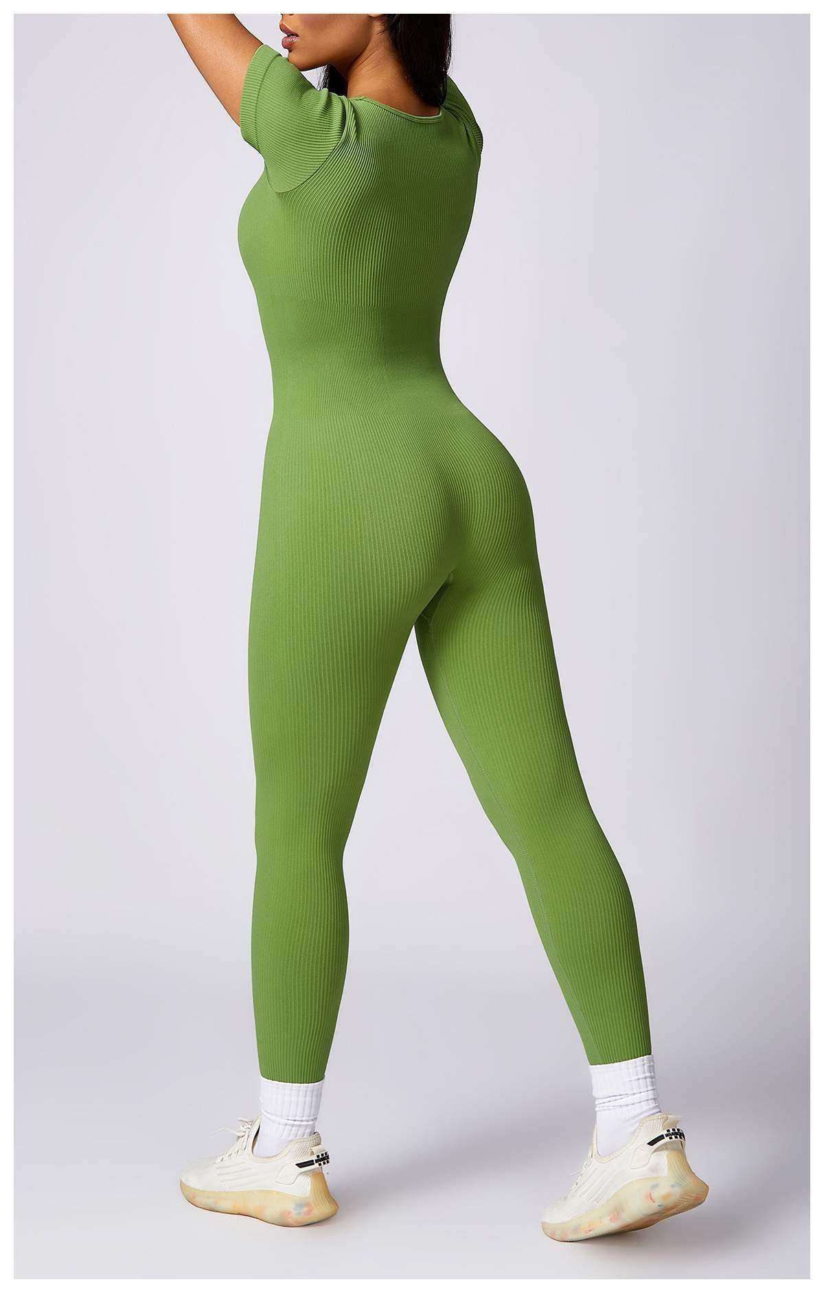 Gerippter nahtloser Yoga-Bodysuit