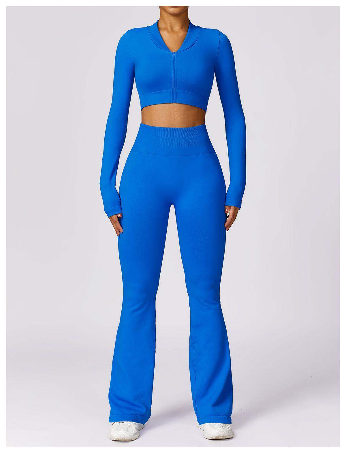 Nahtlose Leggings mit hoher Taille und ausgestelltem Bein