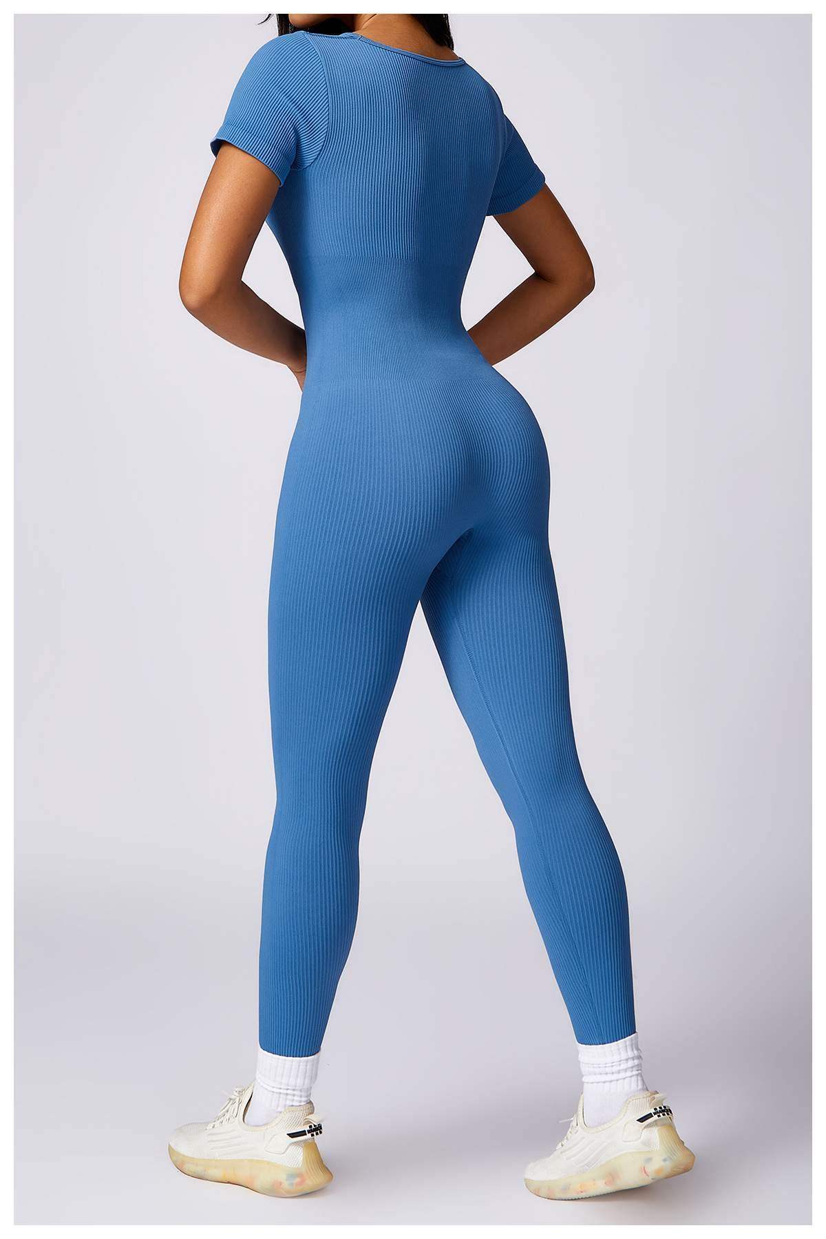 Gerippter nahtloser Yoga-Bodysuit