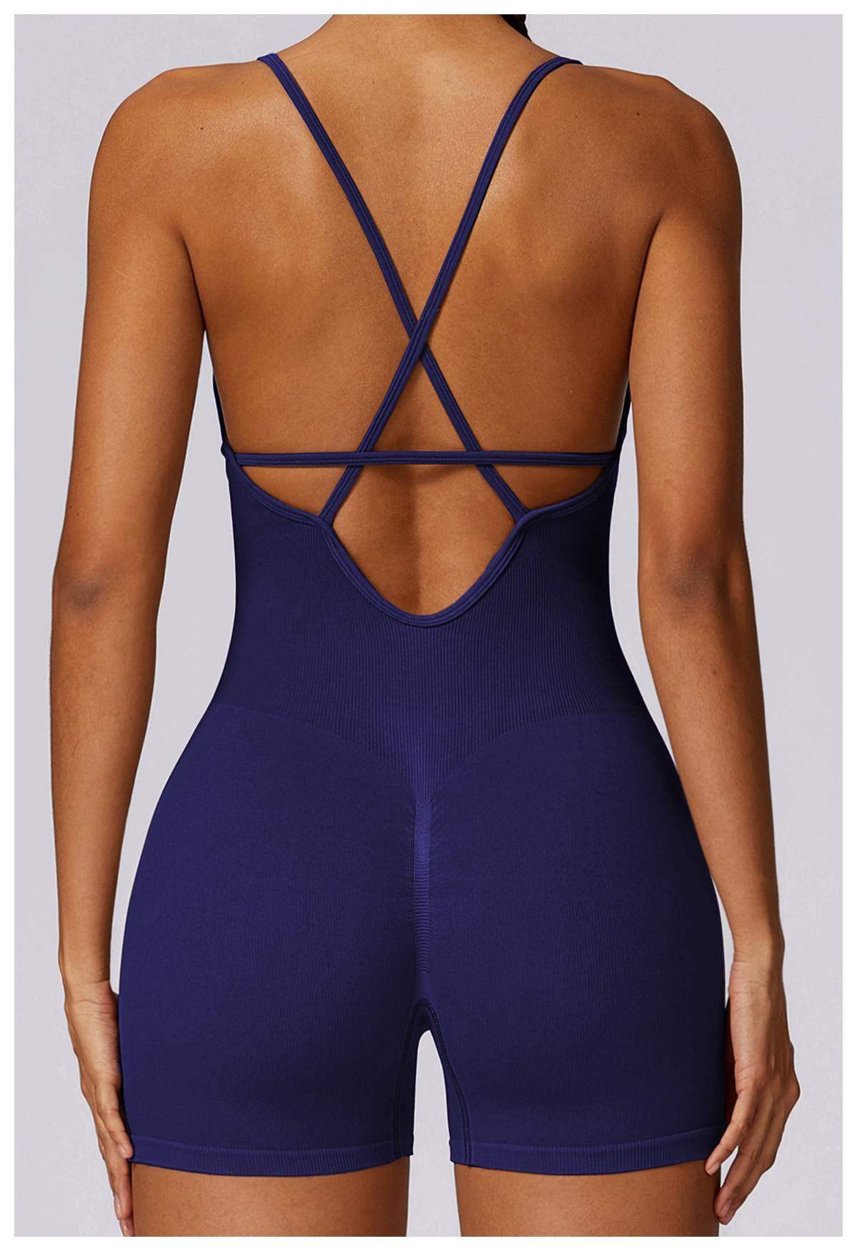 Nahtloser Rücken-Beauty-Yoga-Bodysuit