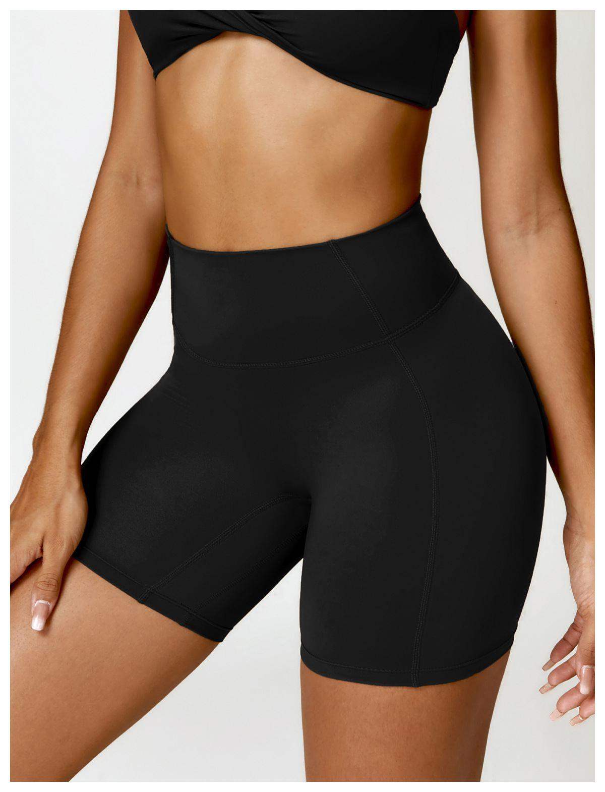 Yoga-Sportshorts mit hoher Taille