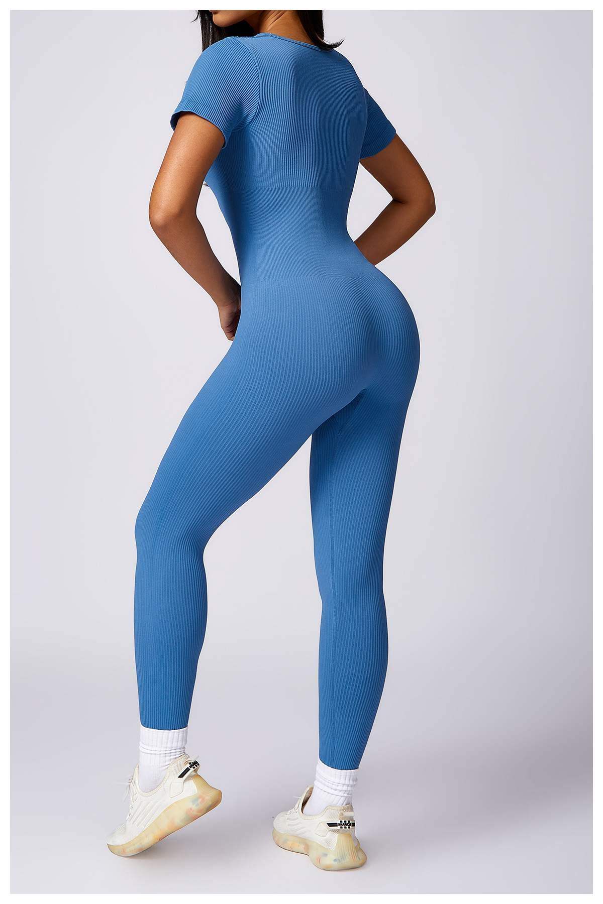 Gerippter nahtloser Yoga-Bodysuit