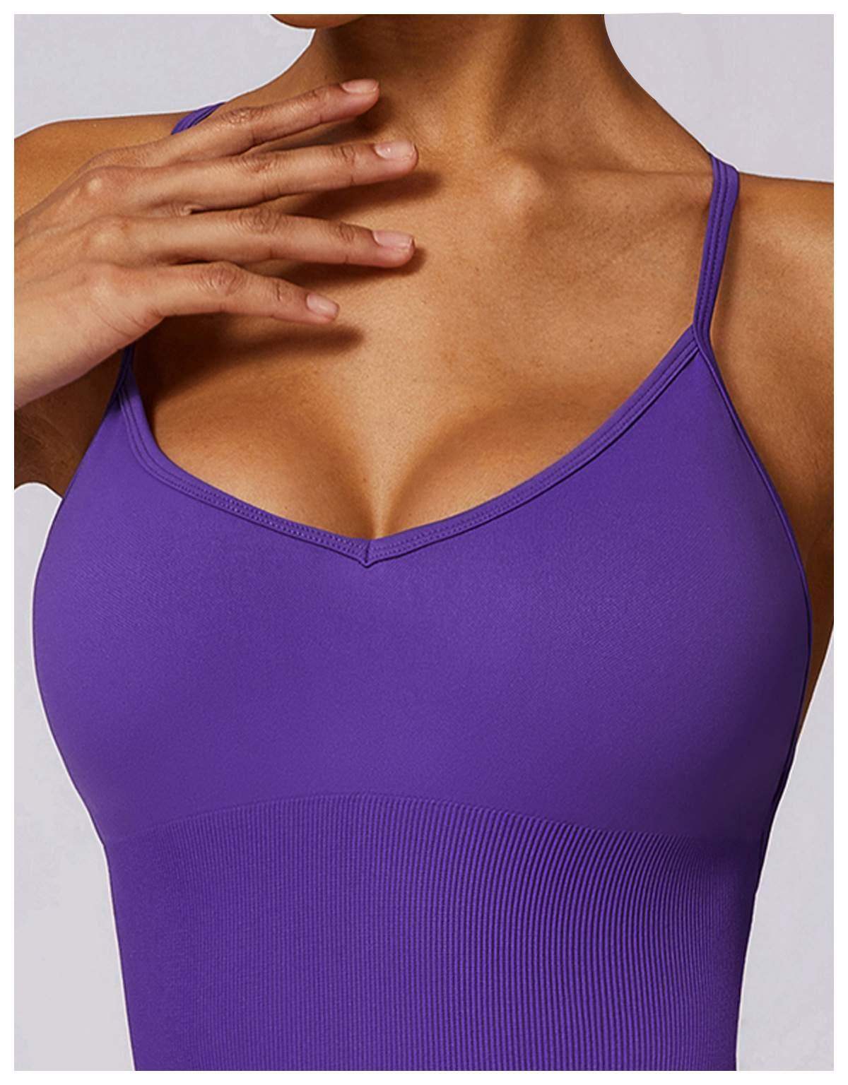 Nahtloser Yoga-Overall mit ausgehöhltem, schönem Rücken