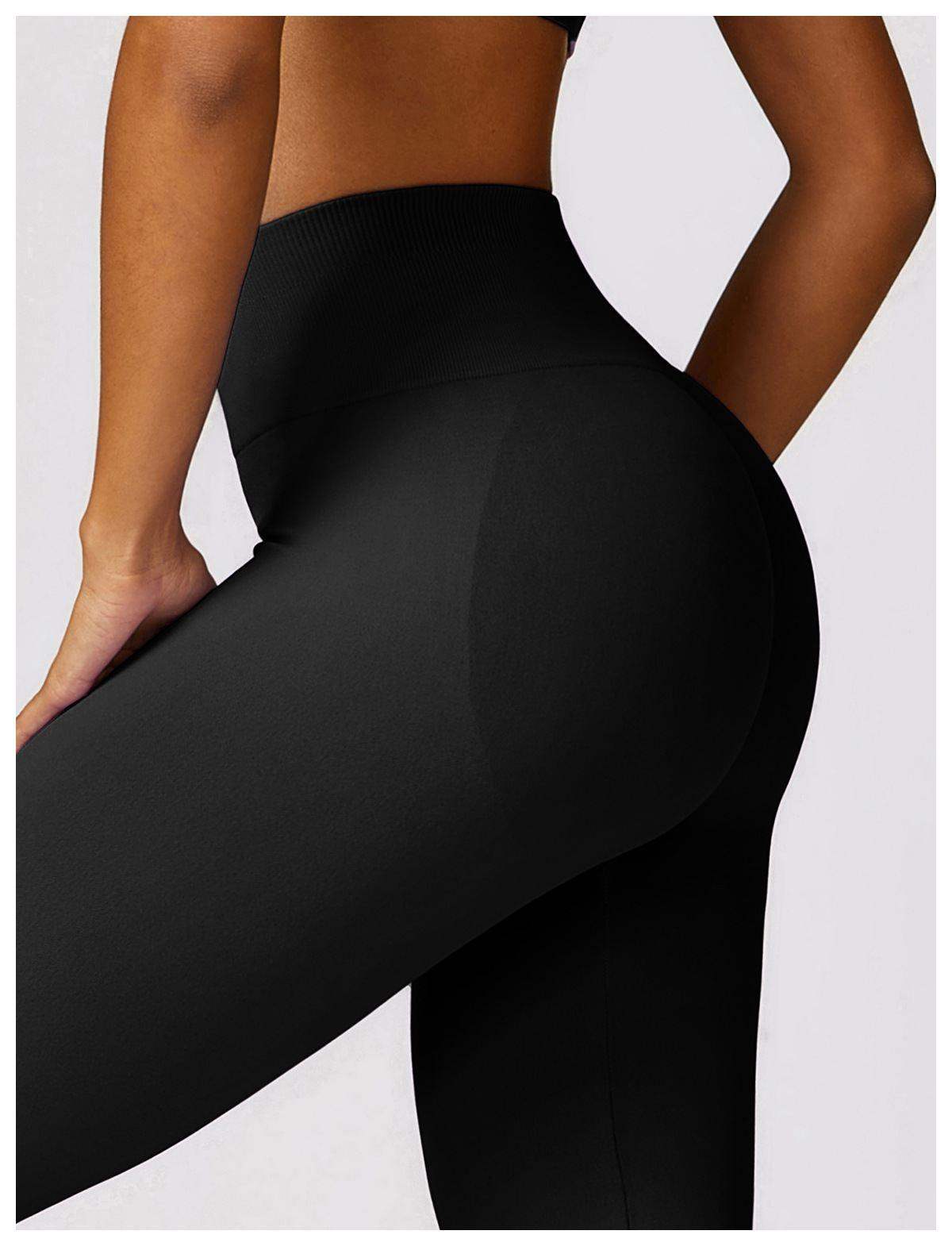 Nahtlose Leggings mit hoher Taille und ausgestelltem Bein