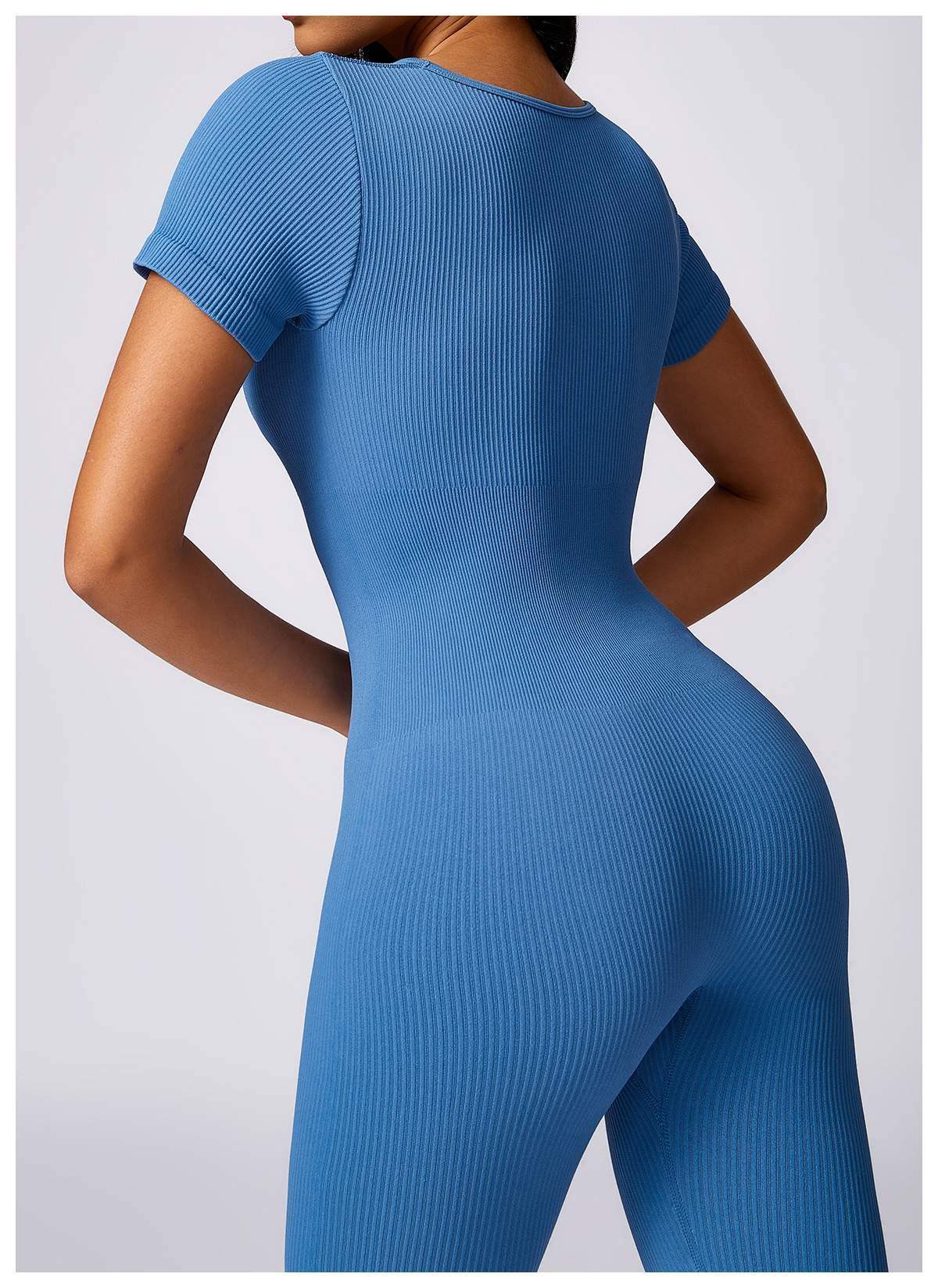 Gerippter nahtloser Yoga-Bodysuit