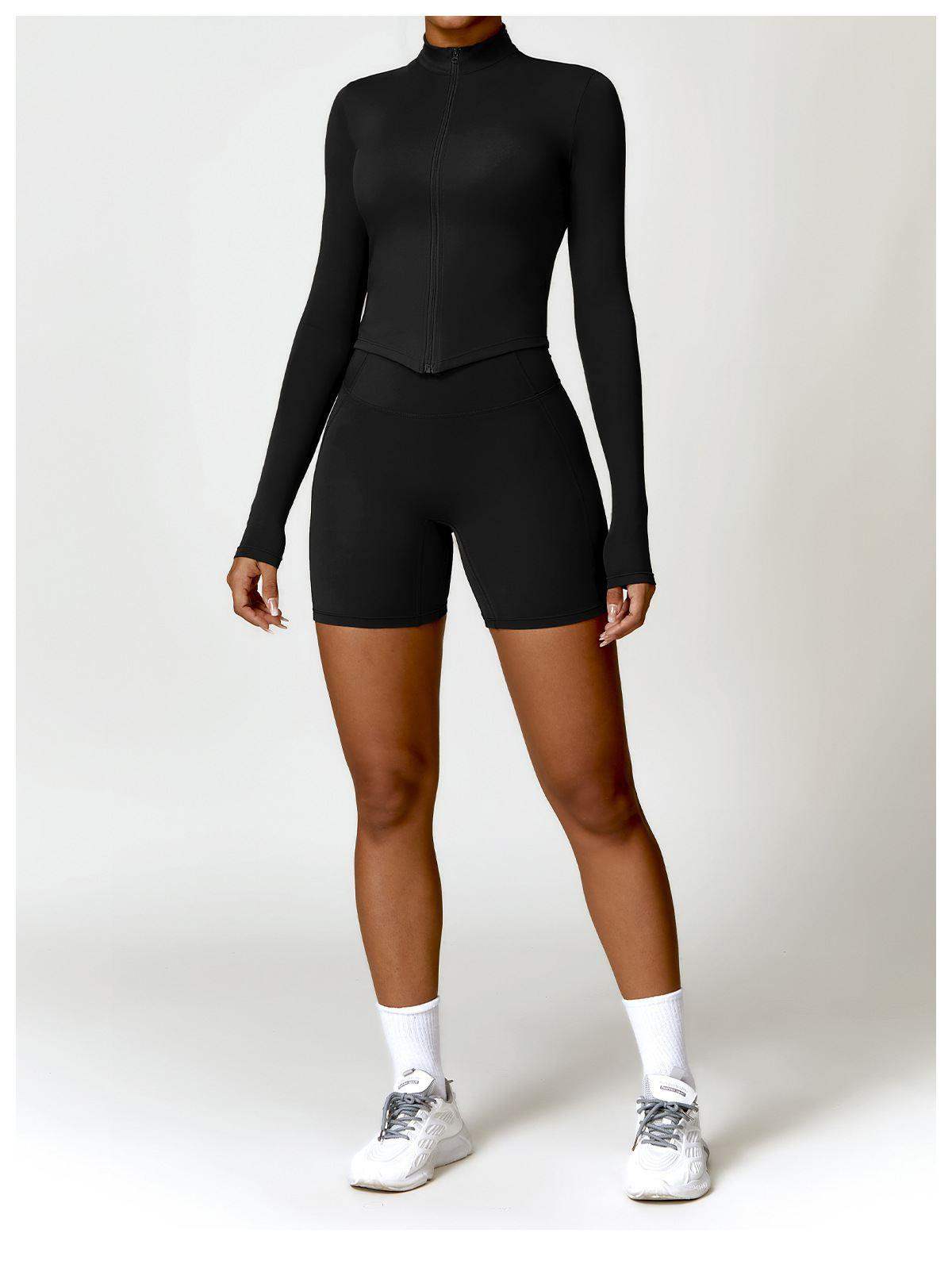 Yoga-Sportshorts mit hoher Taille